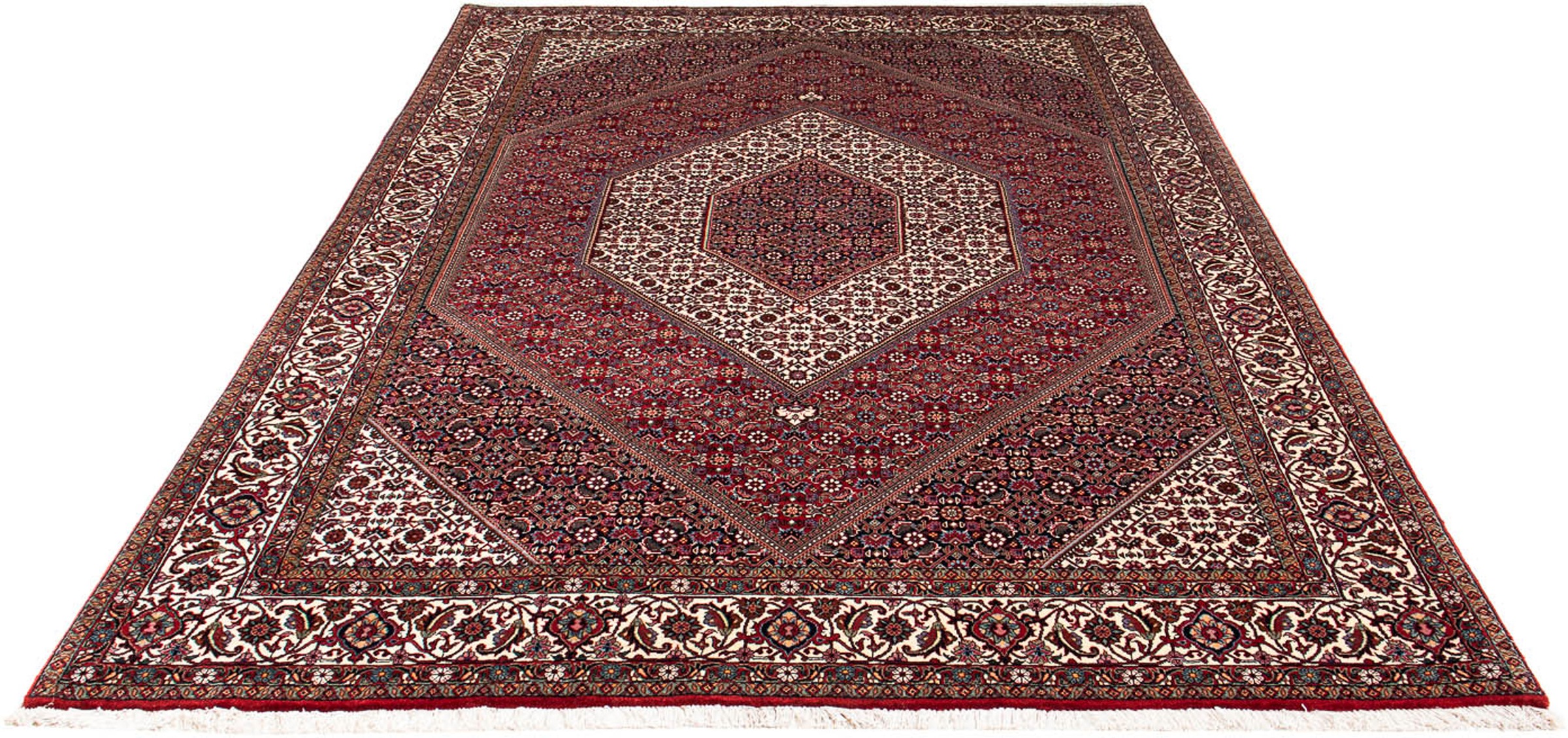 Image of morgenland Orientteppich »Perser - Bidjar - 246 x 171 cm - dunkelrot«, rechteckig, 15 mm Höhe, Wohnzimmer, Handgeknüpft, Einzelstück mit Zertifikat bei Ackermann Versand Schweiz