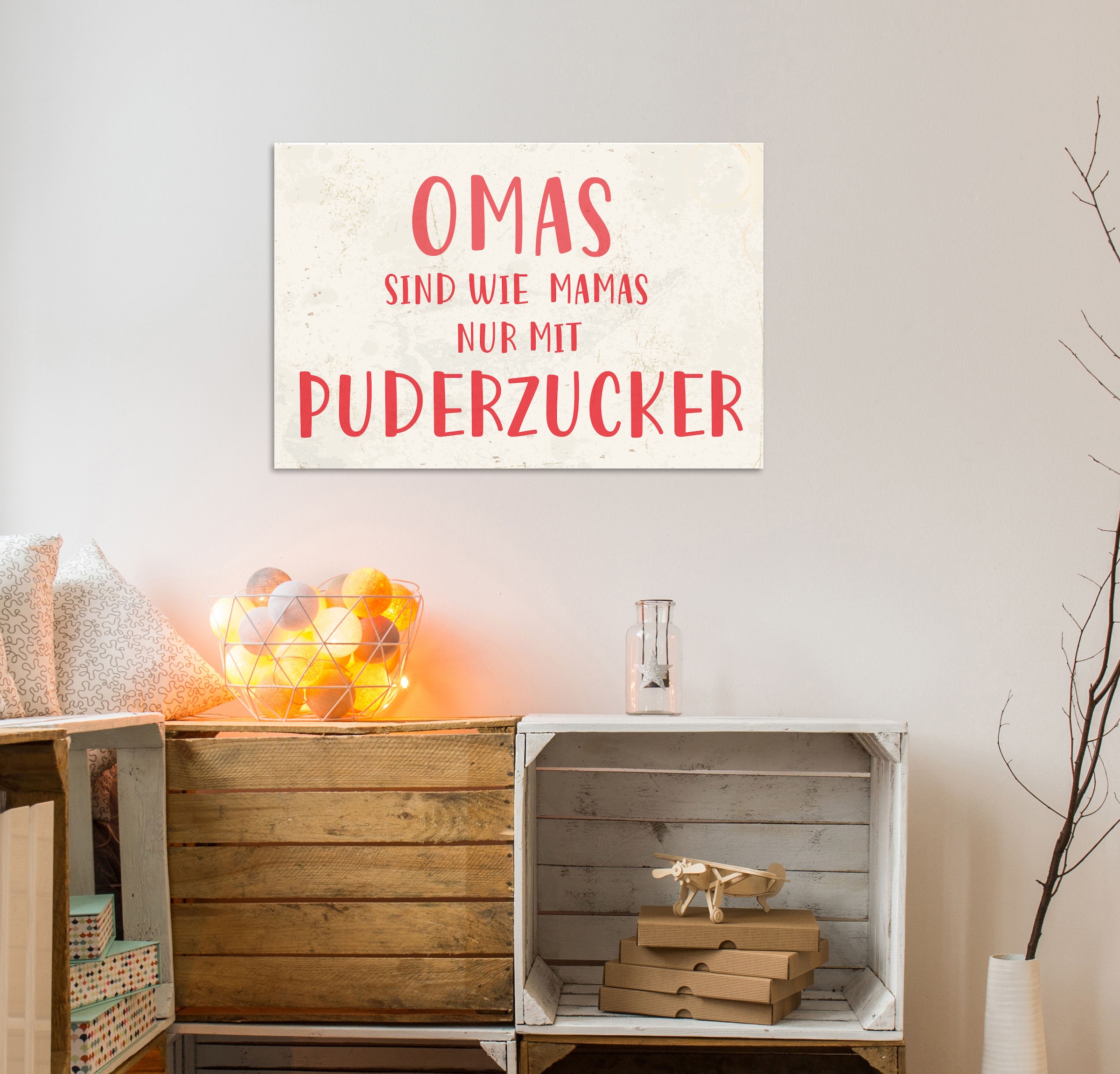 queence Metallbild »Puderzucker IV«, Sprüche, (1 St.)