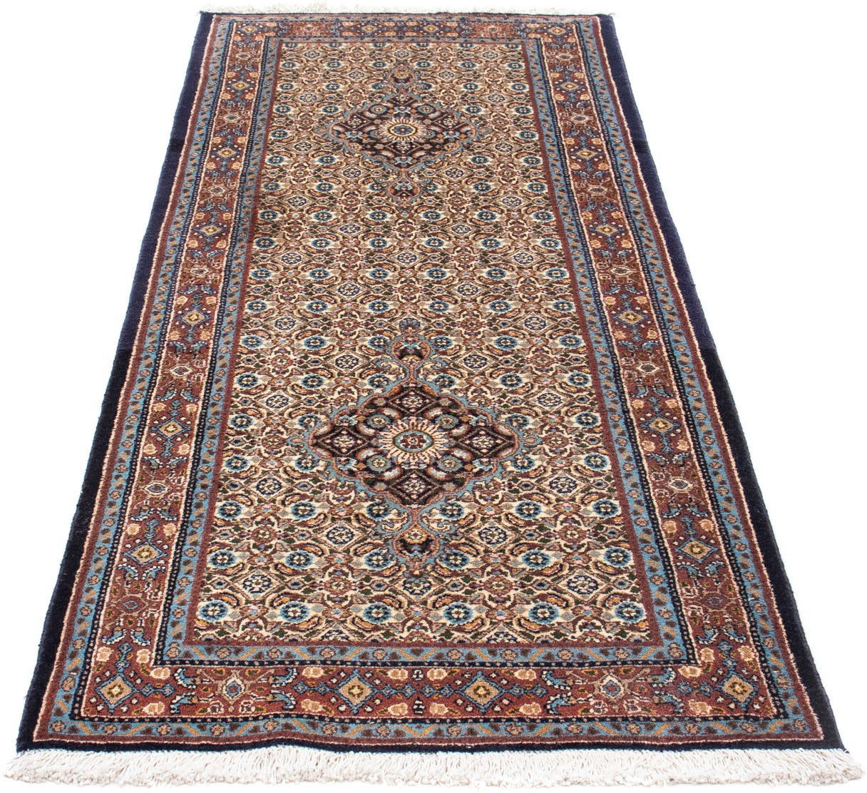 Image of morgenland Hochflor-Läufer »Moud Medaillon Beige 202 x 78 cm«, rechteckig, 1 mm Höhe, Handgeknüpft bei Ackermann Versand Schweiz