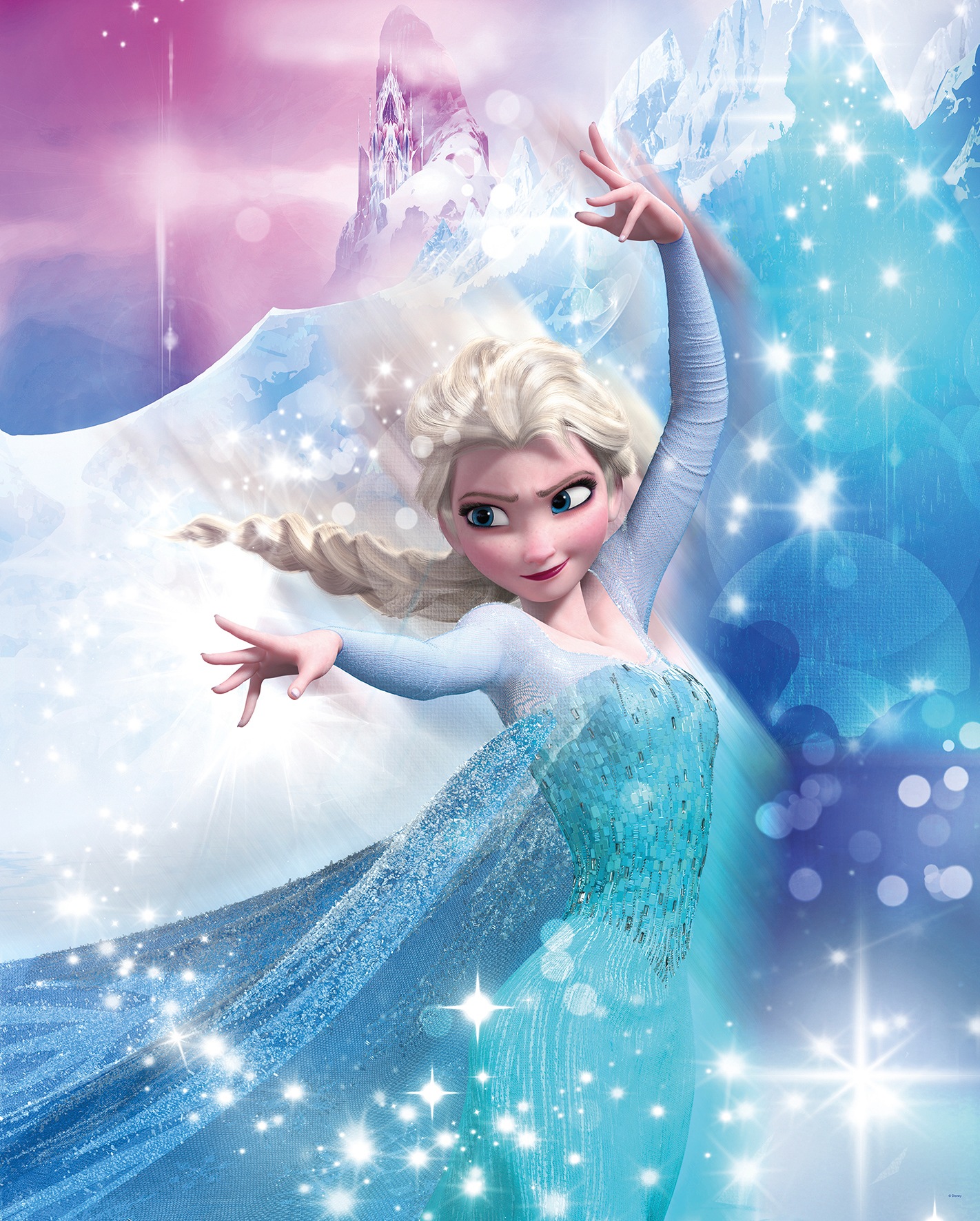 Image of Komar Bild "Frozen 2 Elsa Action" Disney 1 Stk. tlg. Wandbild zur Dekoration im Kinderzimmer - ohne Rahmen