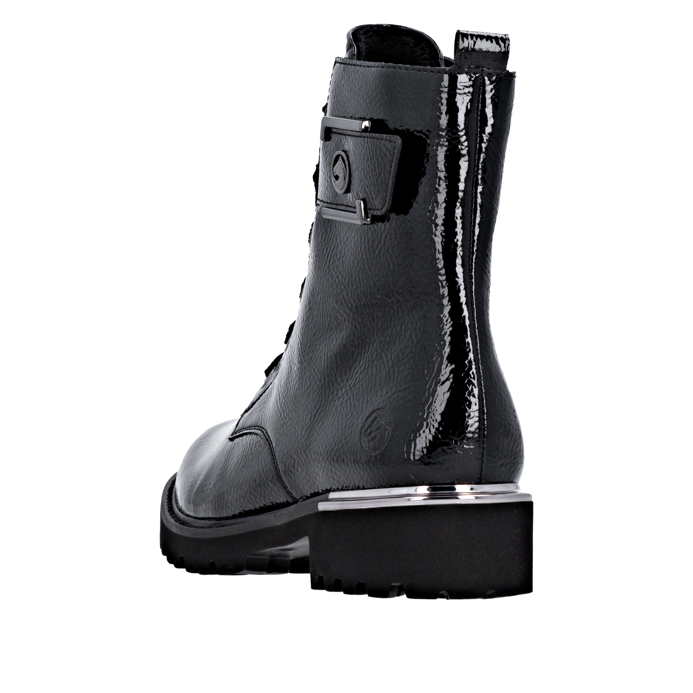 Remonte Schnürstiefelette  , Blockabsatz, Schnürboots im Kroko-Look, Innenreissverschluss