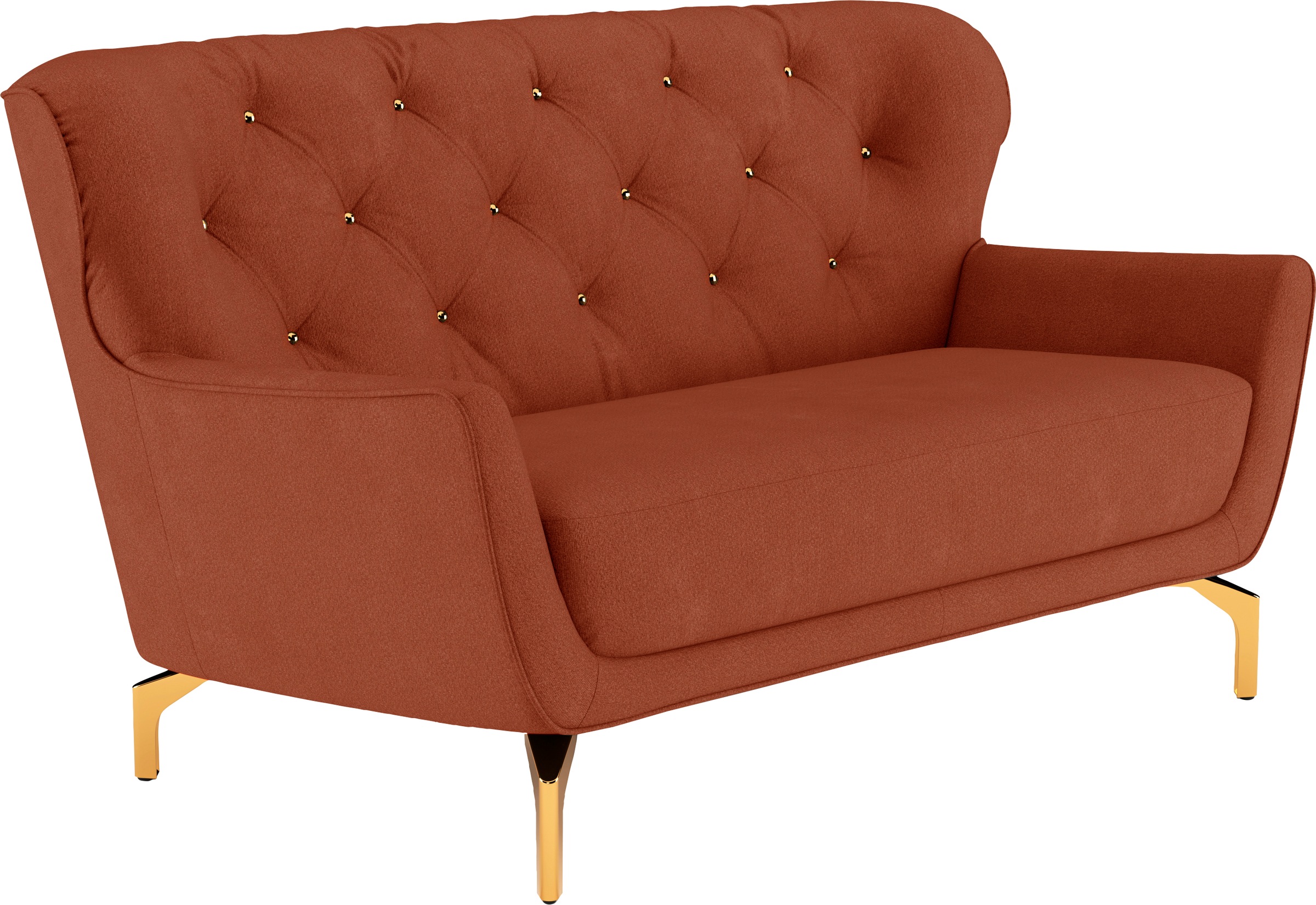 sit&more 2-places »Orient 3« inkl. 2 Zierkissen mit Strass-Stein, goldfarbene Metallfüsse