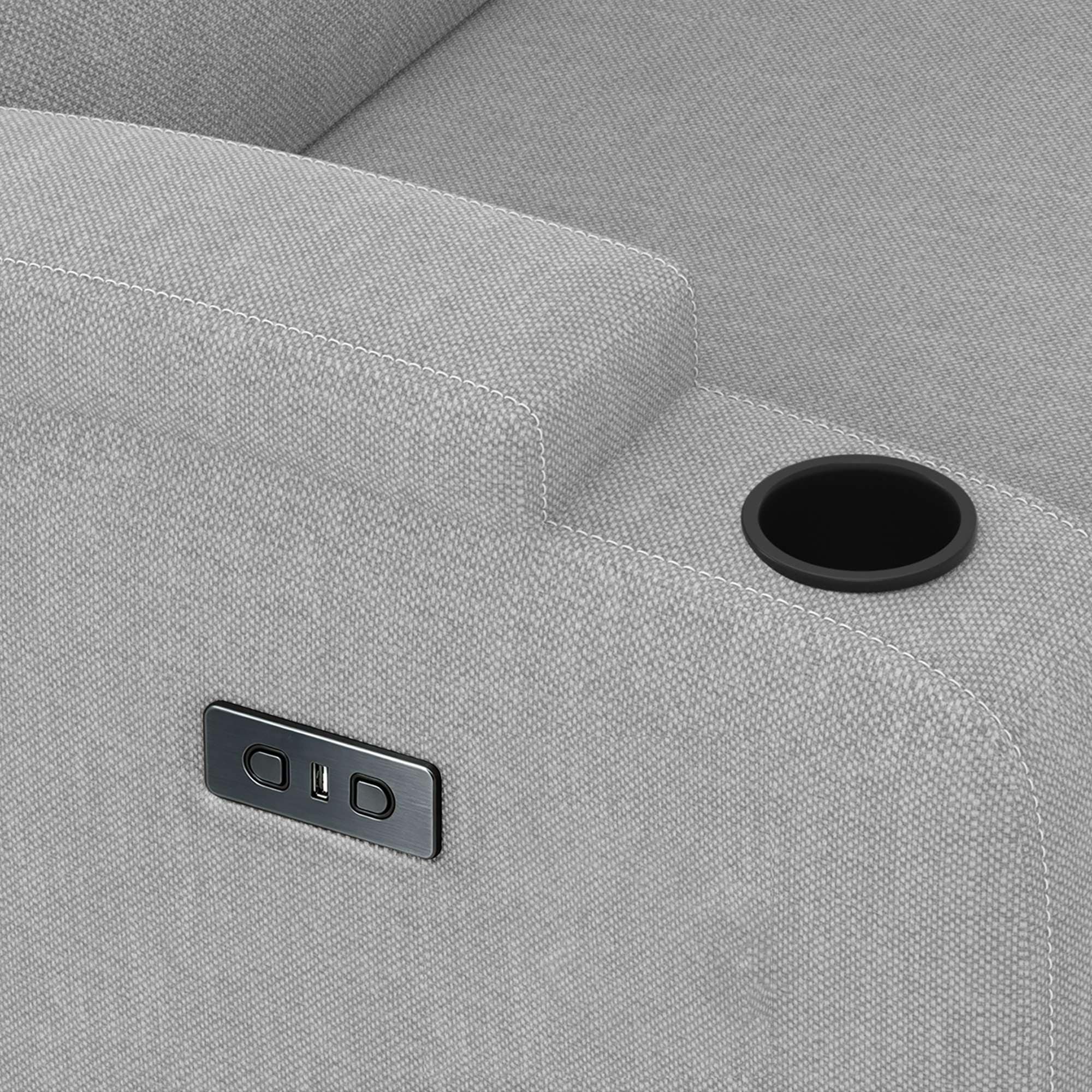 GOODproduct Fauteuil de relaxation »NAPORI Struktur, Kinosessel, Multimedia-Sessel« Fauteuil TV avec fonction relaxation manuelle et électrique et porte-boisson