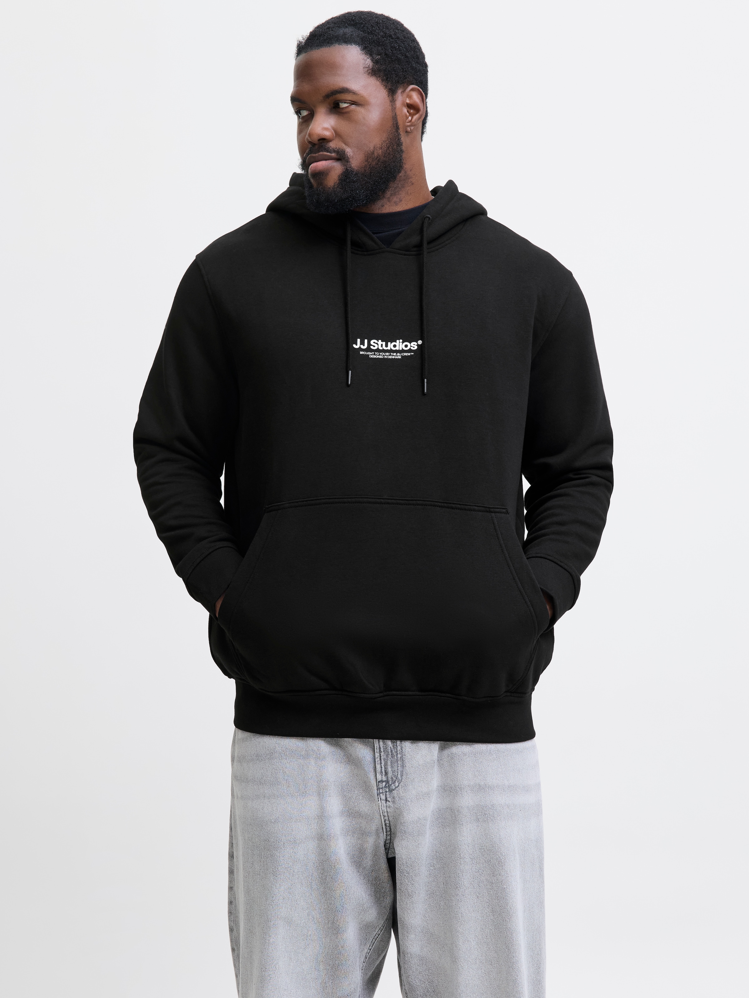 Image of Jack & Jones PlusSize Kapuzensweatshirt "JJESOHO SWEAT HOOD NOOS PLS", mit Logobranding