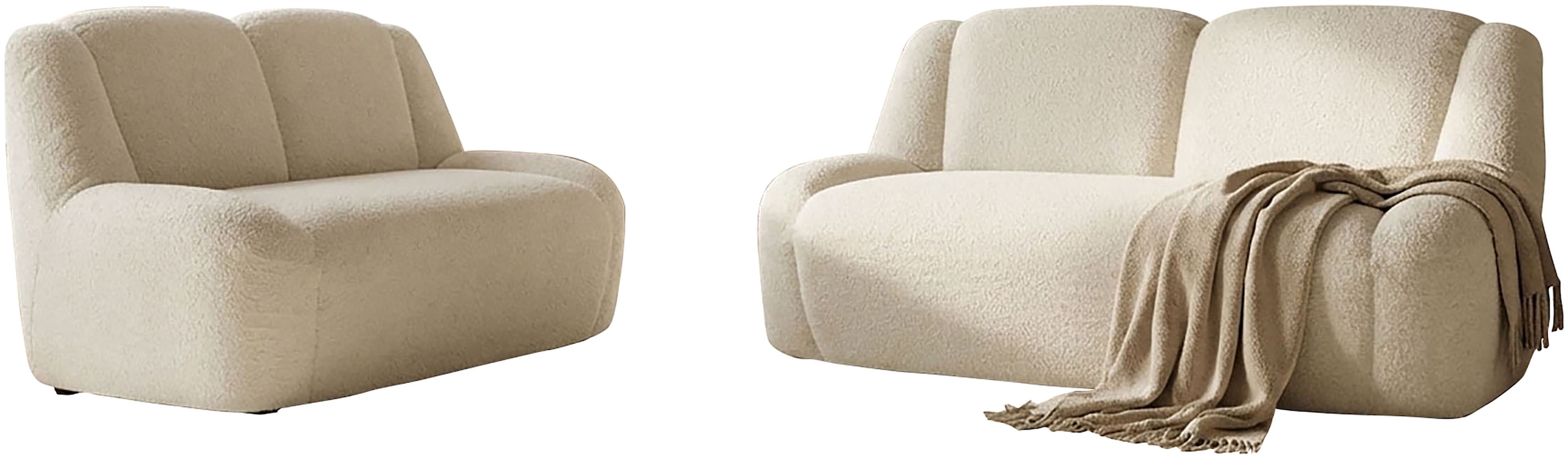 Image of DOMO collection Polstergarnitur "Ryos, 2-Sitzer und 2,5-Sitzer, organische Form" Set, 2 tlg. skulpturale Opik, cozy chic