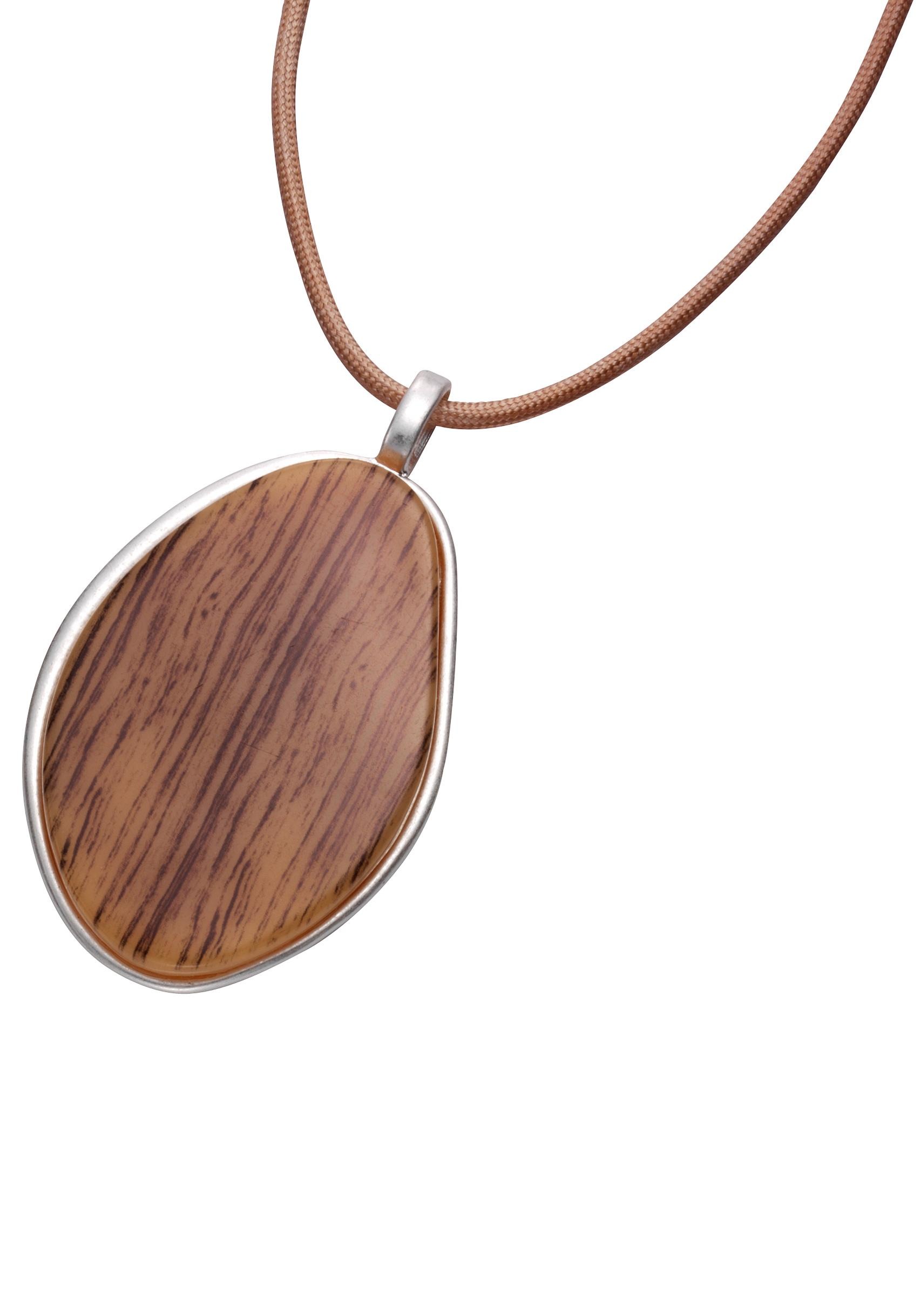 Lange Kette »mit Anhänger in Holz-Optik«