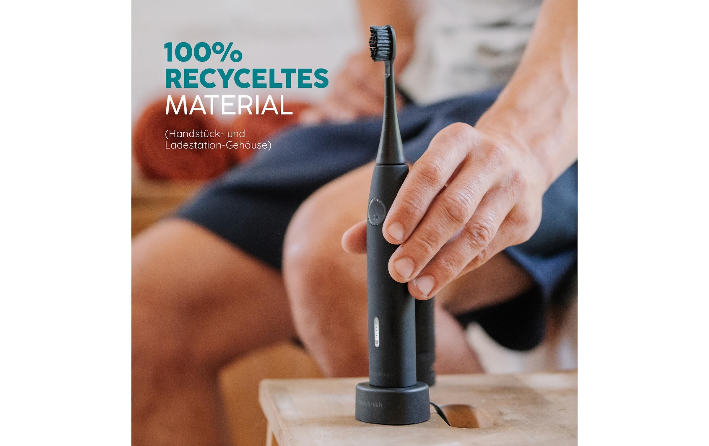 happybrush Schallzahnbürste »StarterKit Eco Vibe V3+ Black«