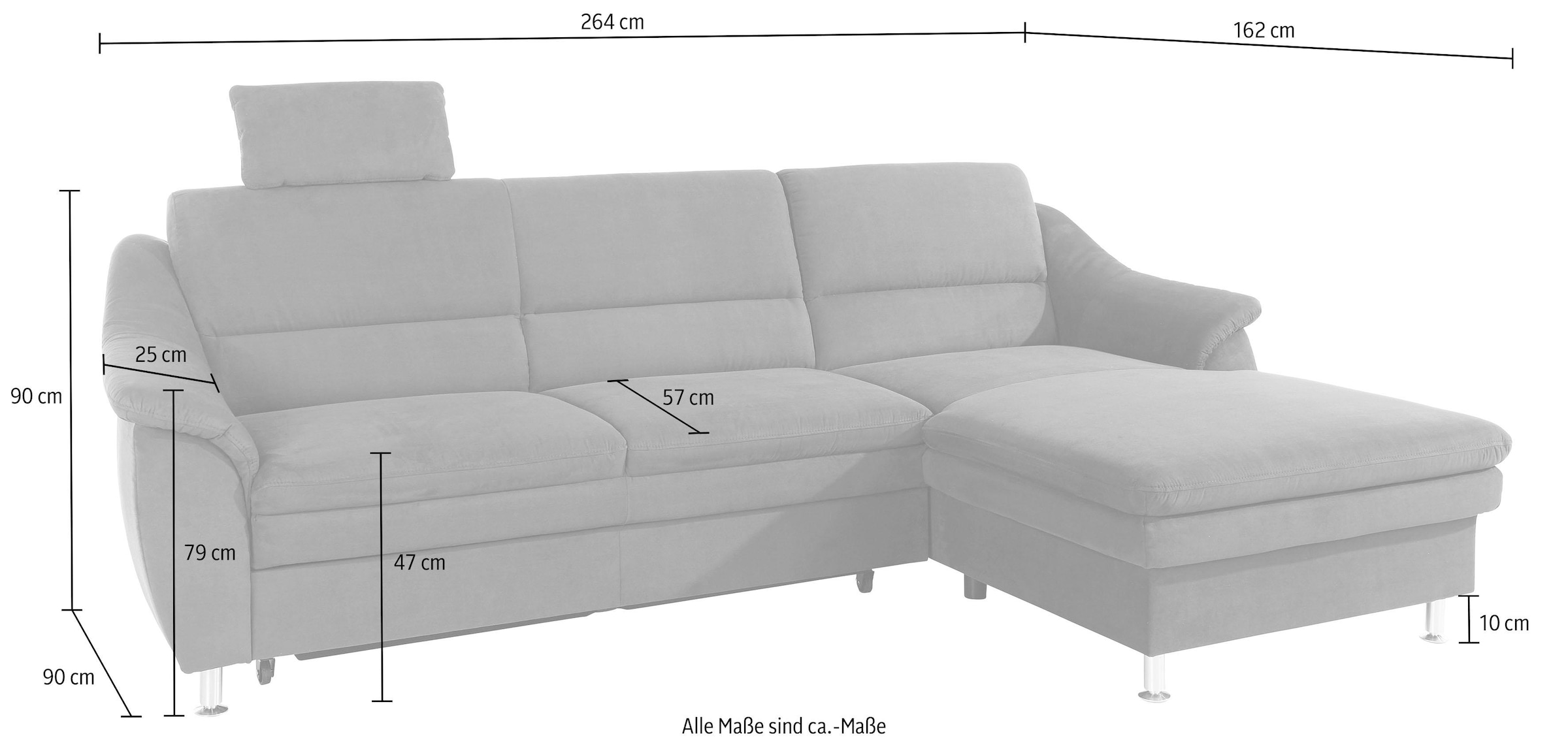 sit&more Ecksofa »Cardoso L-Form« mit Federkern, wahlweise mit Bettfunktion