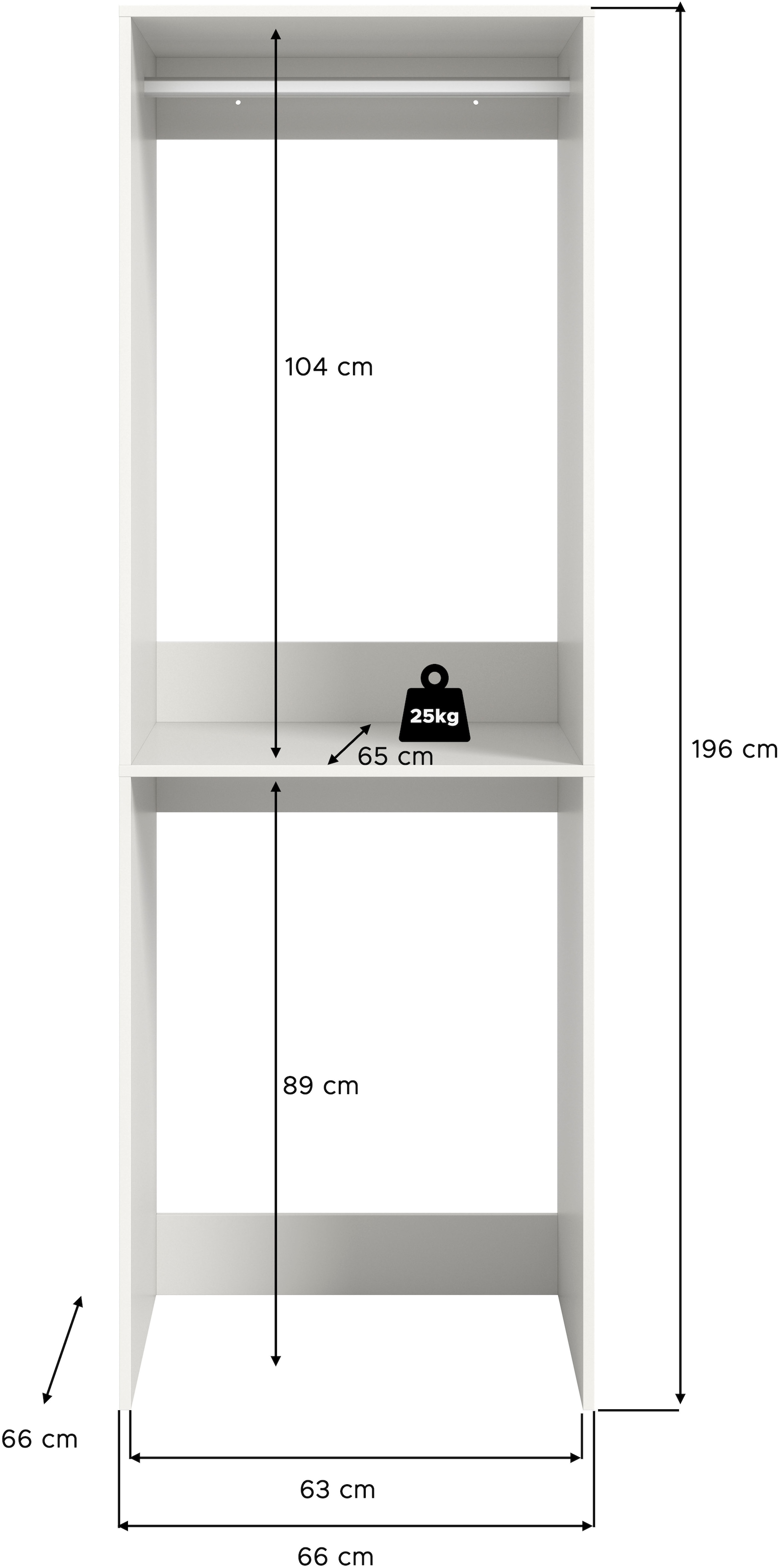 welltime Waschmaschinenumbauschrank »FALAS, TOPSELLER, Höhe 195 cm, 1 Ablageboden, 1 Kleiderstange« in verschiedenen Farben erhältlich, für Waschmaschine & Trockner, 1 Stk. tlg. Waschmaschine, Trockner, Waschmaschinenschrank, Umbauschrank, Wäsche
