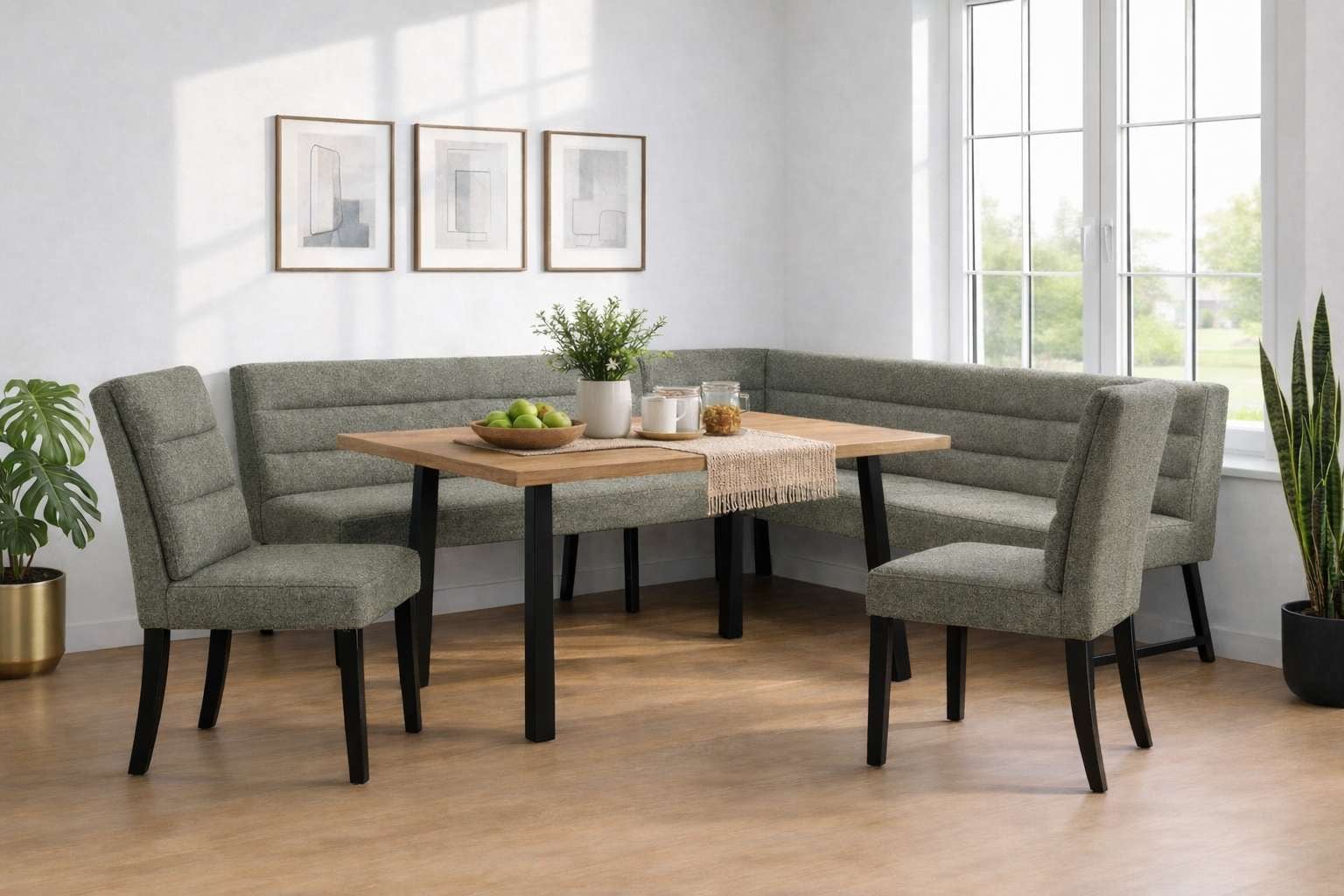 GOODproduct Eckbank »Oregon Küchenbank, Polsterbank, Esszimmerbank, 177x140 cm« Moderne Bank und  Farben, Sitzplatzanzahl: 4/5, Frei in Raum stellbar