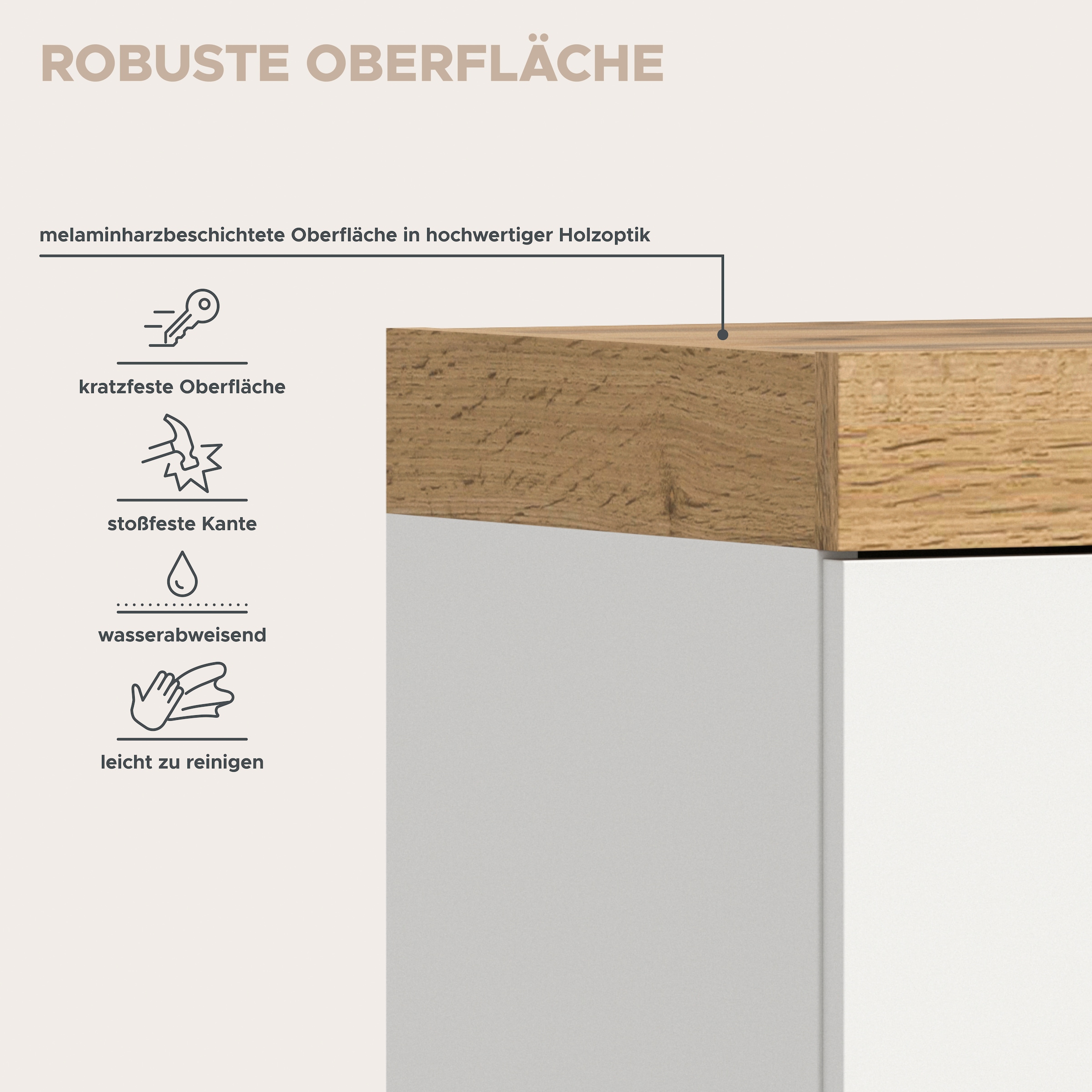 GOODproduct Ensemble de vestiaires »MAMBO, TOPSELLER!, 3-teilige Kombination, stehend & hängend montierbar« bestehend aus: Kommode, Spiegel, Garderobenpaneel, 3 cuis tlg.