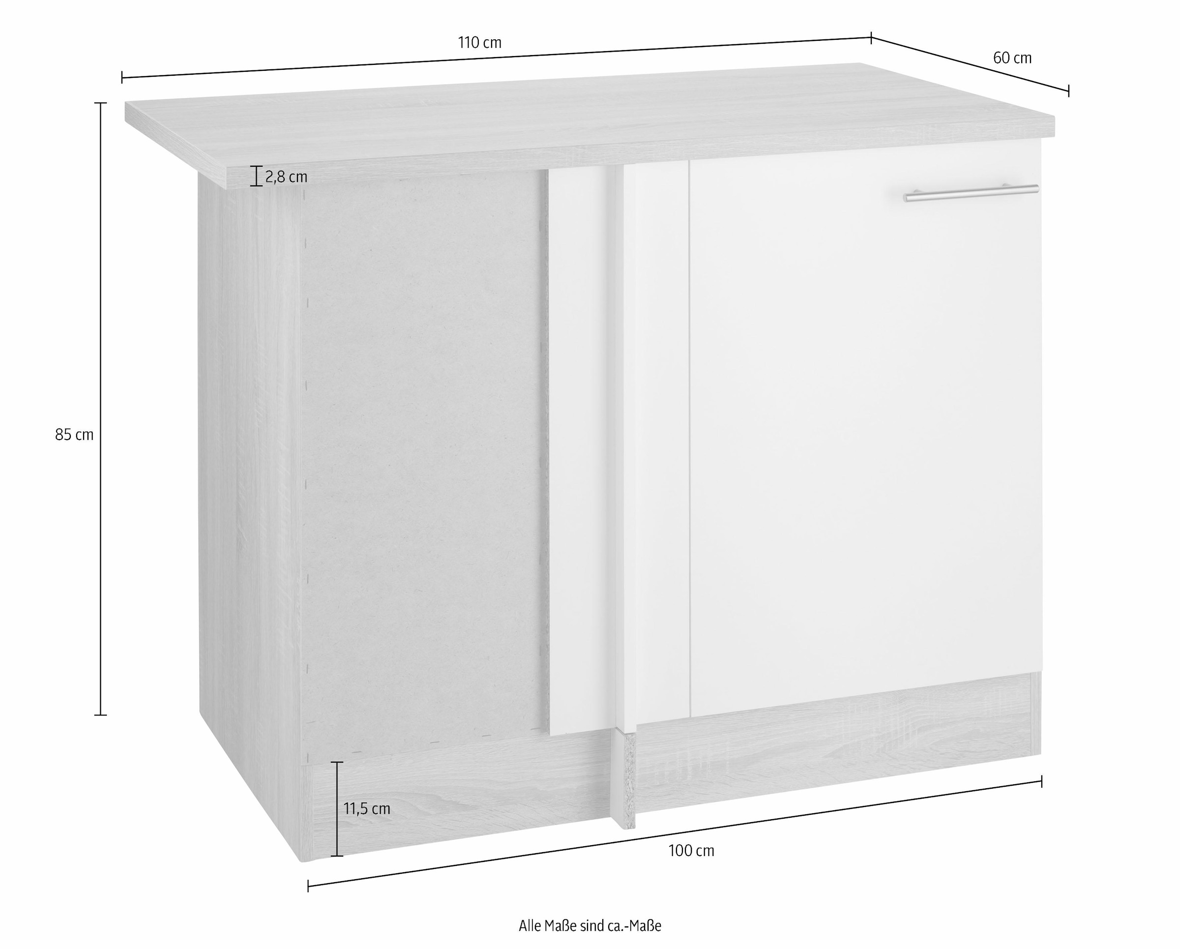 OPTIFIT Eckunterschrank »Kalmar«, Planungsmass 110 x 60 cm