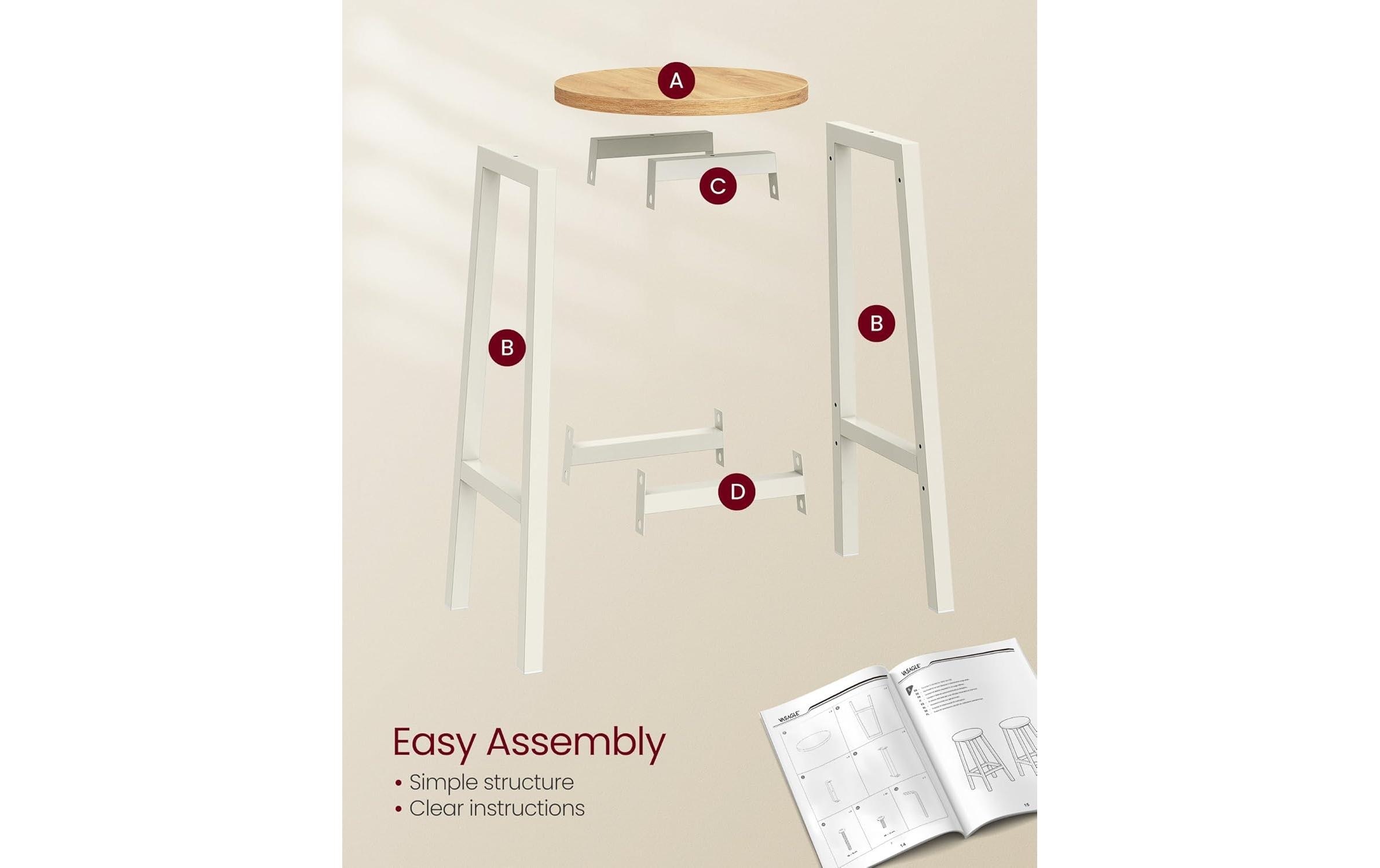 VASAGLE Barhocker »32 x 65 cm, 2er Set«