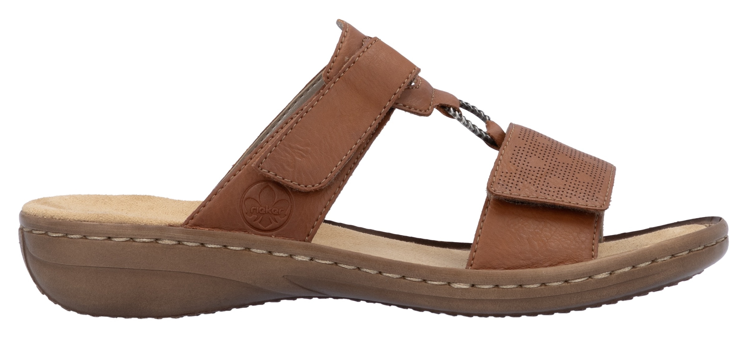 Rieker Pantolette  chaussure d'été, chaussure de plage, chaussure à scratch avec perforations