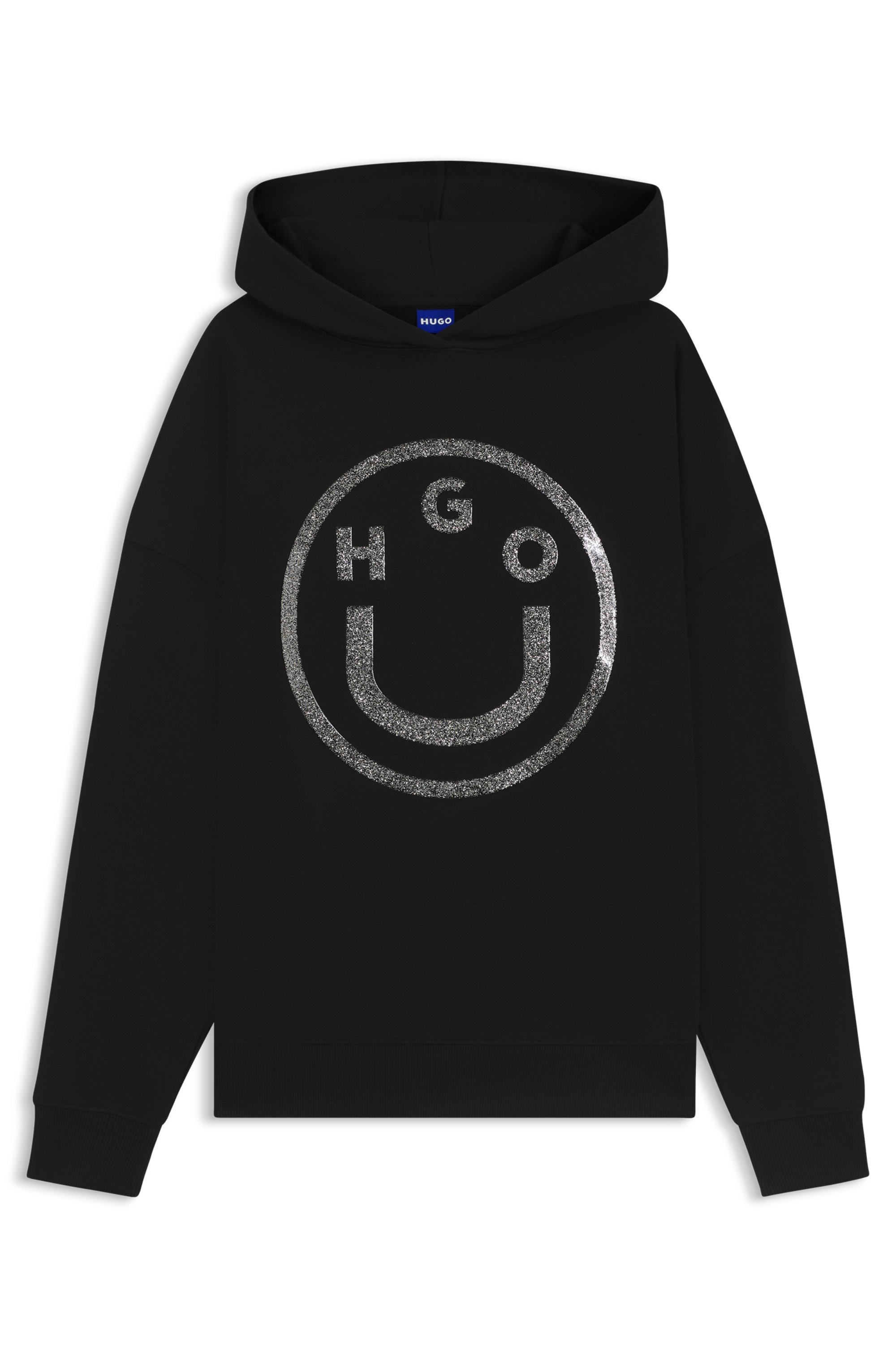 HUGO Blue Hoodie »Dolasa« Relaxed Fit, mit glänzendem Frontprint