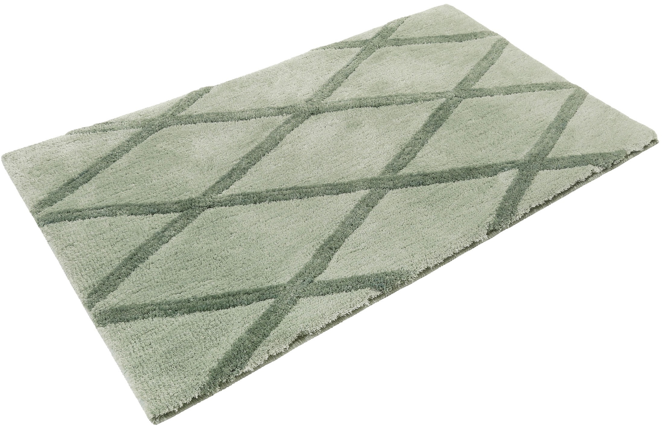 Image of Homie Living Badematte "San Bosa" Höhe 20 mm rutschhemmend beschichtet fussbodenheizungsgeeignet schnell trocknend Badteppich, modernes Rauten Design, waschbar, Badezimmerteppich