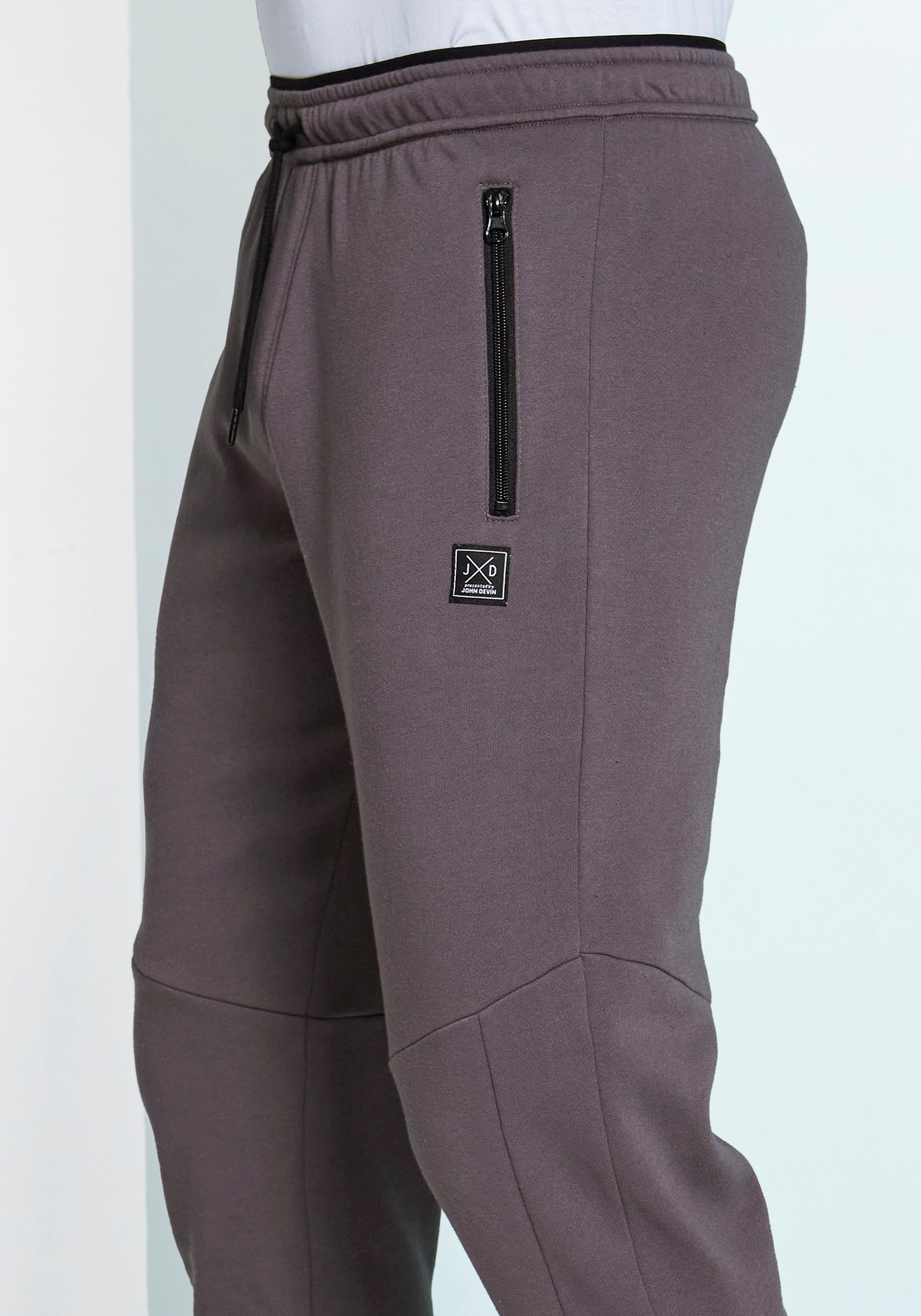 John Devin Sweathose, Jogginghose mit seitlichen Taschen und Bindeband aus Baumwoll-Mix