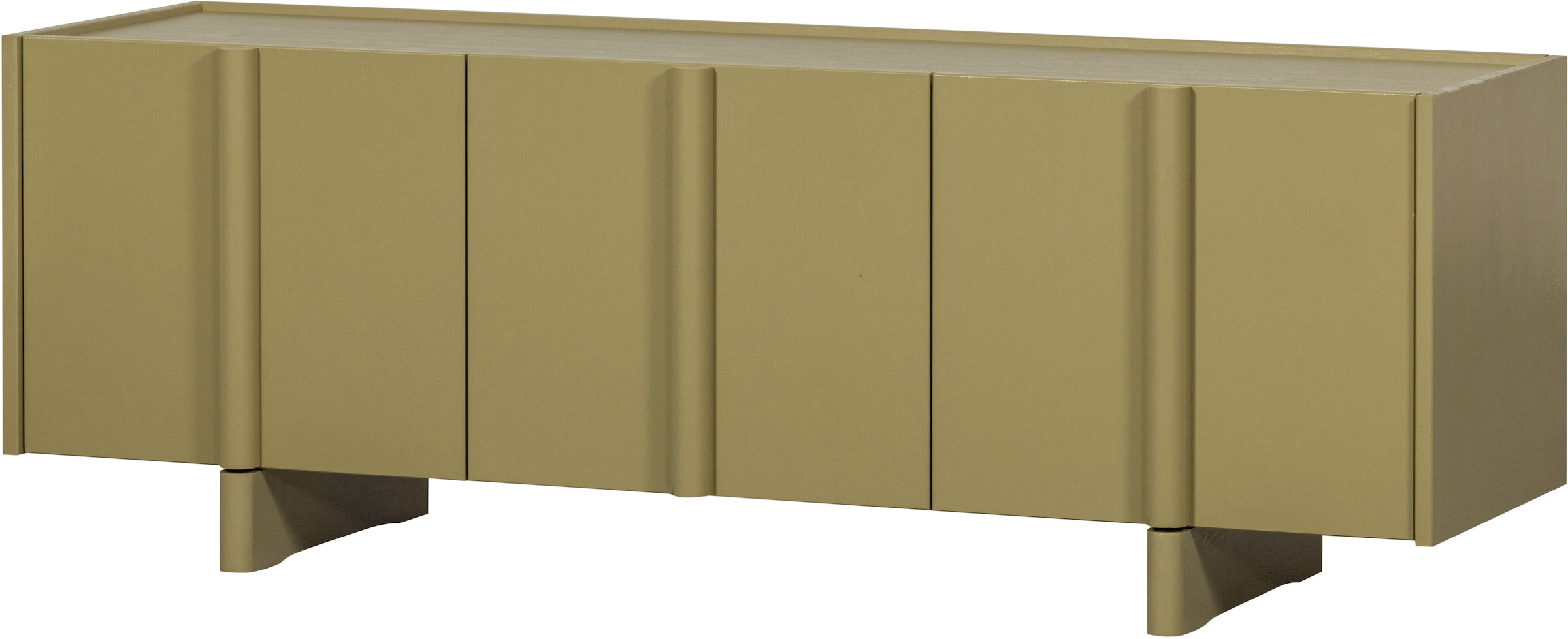 Image of WOOOD Lowboard "Basu FSC-Kiefernholz Lackiert Grifflos, H 53 x B 152 x T 46 cm" Sichtbare Maserung, Tragkraft Deckplatte 35 kg und 15 kg pro boden
