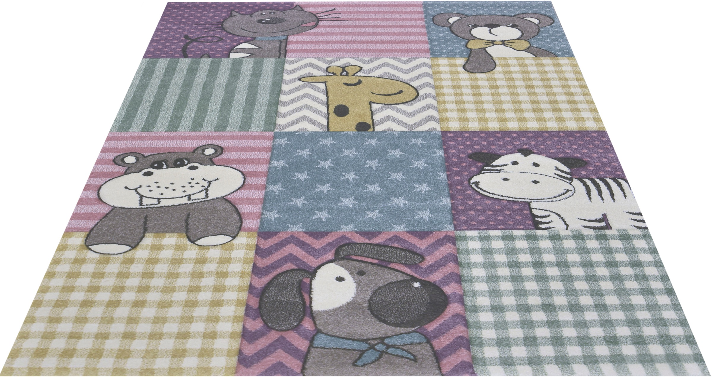 Kinderteppich »Pastel Kids 21906«, rechteckig, lustige Tiere Motive