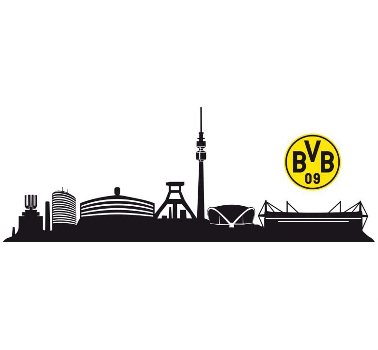 Wall-Art Wandtattoo »Fussball BVB Skyline mit Logo«, (1 St.), selbstklebend, entfernbar