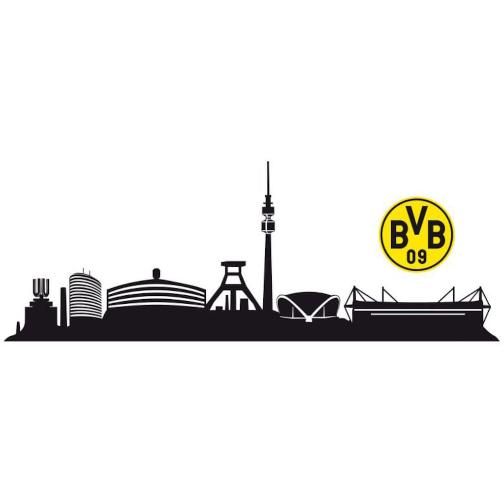 Wall-Art Wandtattoo »Fussball BVB Skyline mit Logo«, (1 St.)