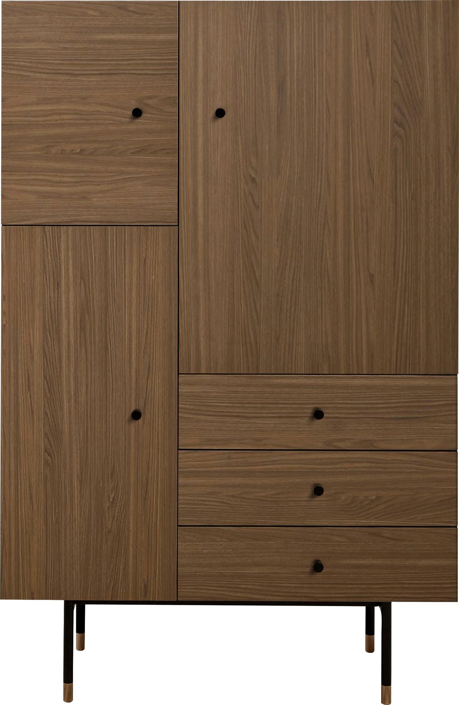 Woodman Highboard »Daniel«, Breite 90 cm, Holzfurnier aus Walnussbaum