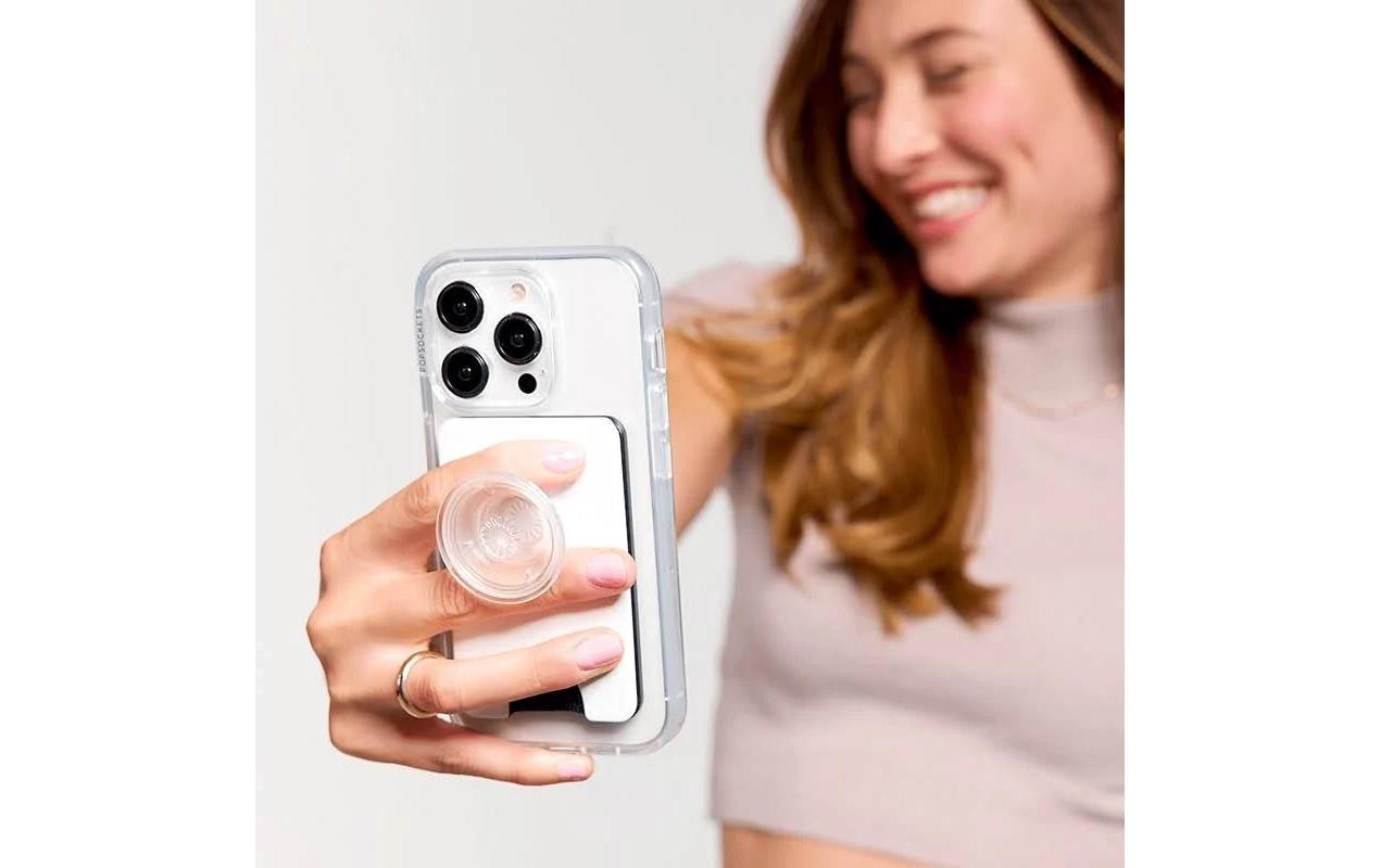 Popsockets Handy-Halterung »PopWallet + Magsafe White Clear«