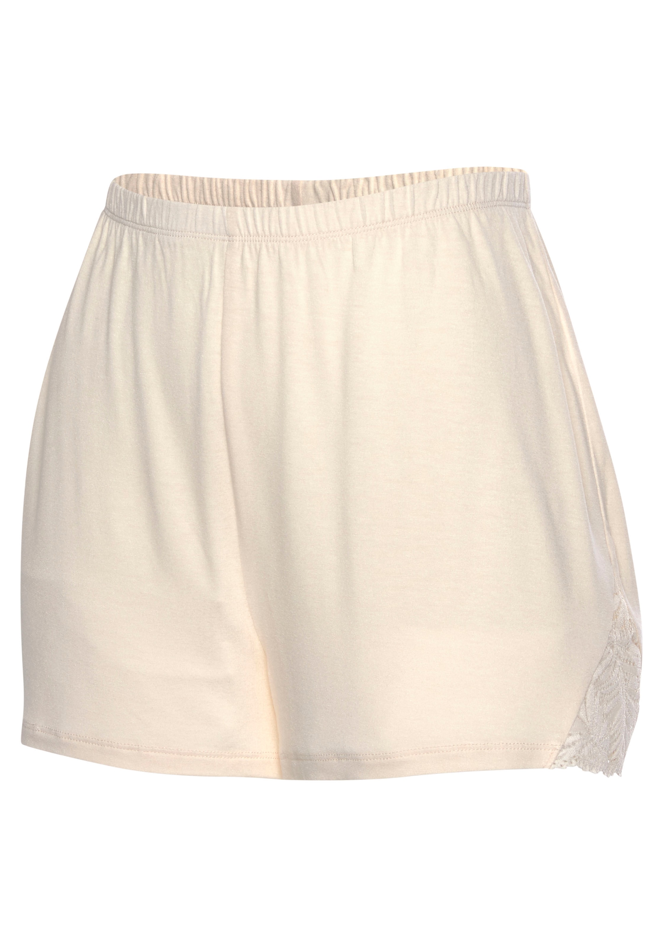 LASCANA Schlafshorts, mit edlen Spitzendetails