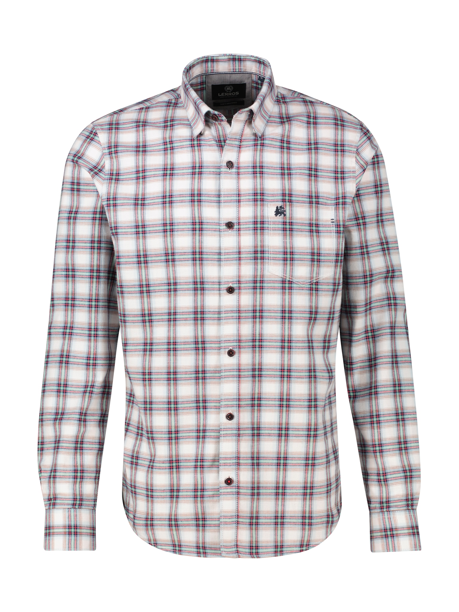 LERROS Chemise à carreaux langarm, mit Button-Down-Kragen