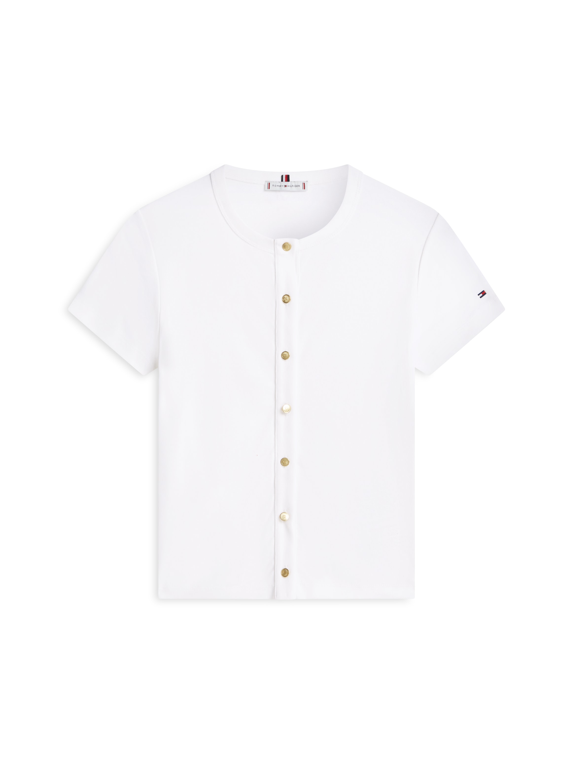 Tommy Hilfiger T-shirt à manches courtes »GOLD BUTTON SLIM SS TEE«