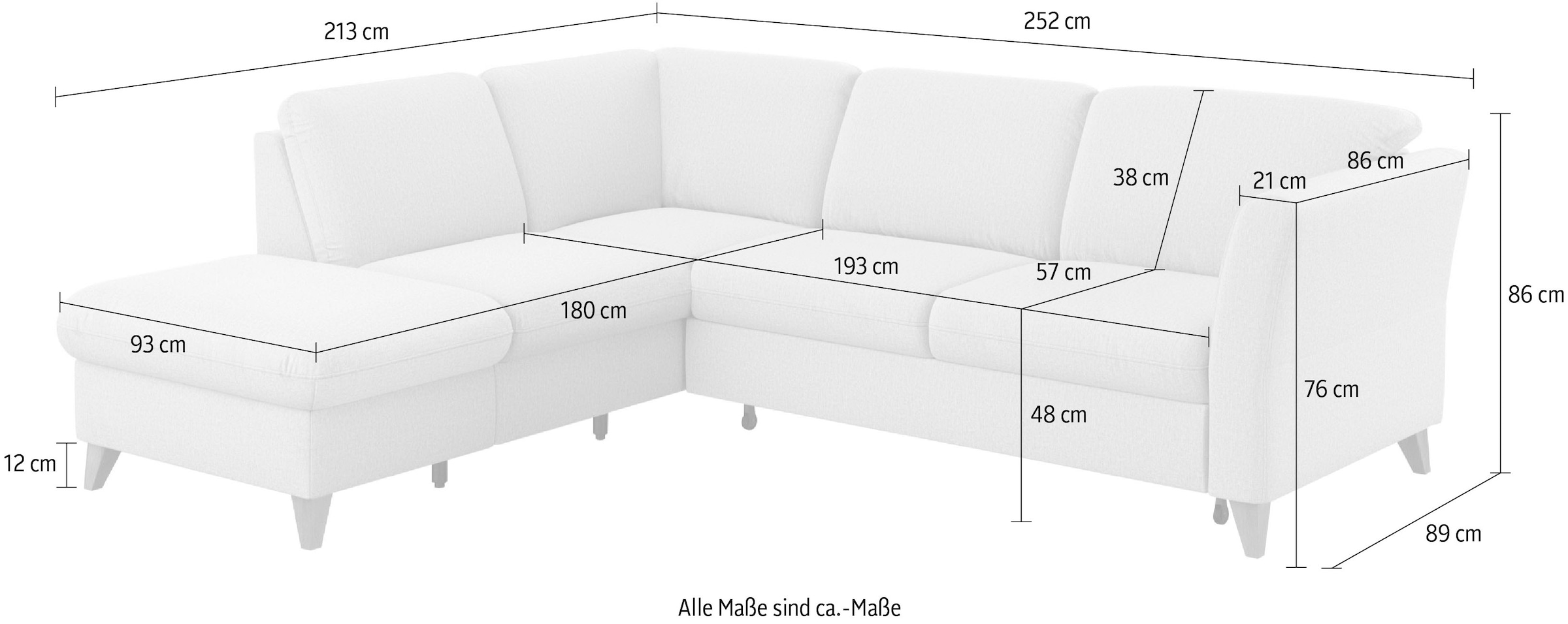 Home affaire Ecksofa »Trelleborg L-Form«, Federkern-Polsterung, wahlweise mit Bettfunktion und Stauraum