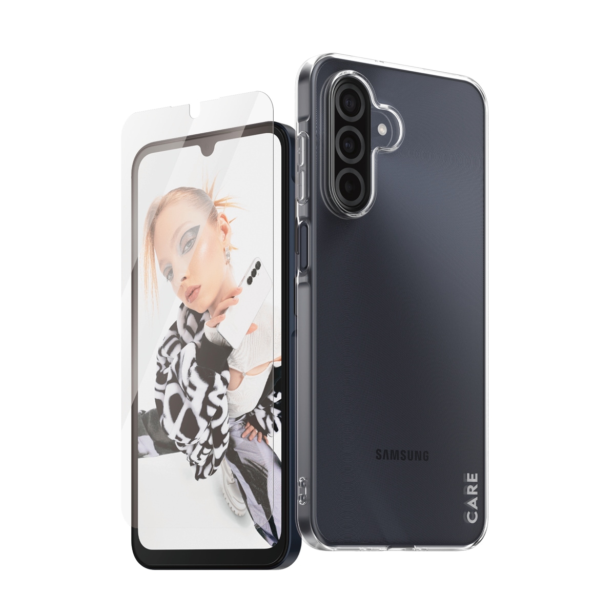 CARE by PanzerGlass Displayschutzglas »2-in-1 Protection Slim X-Ray Case + Screen Protection«, für Samsung Galaxy A26, Displayschutzfolie, Schutzfolie, Bildschirmschutz, kratz- & stossfest