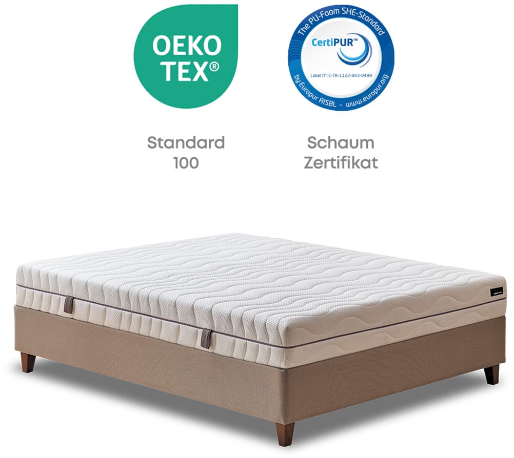 Yatas Bedding Komfortschaummatratze »Royal Comfort 7, Matratze 90x200, 140x 200 cm & weitere Grössen«, 22 cm hoch, Raumgewicht: 28 kg/m³, (1 St.), 7-Zonen, H2 / H3, wendbar, ergonomisch, atmungsaktiv