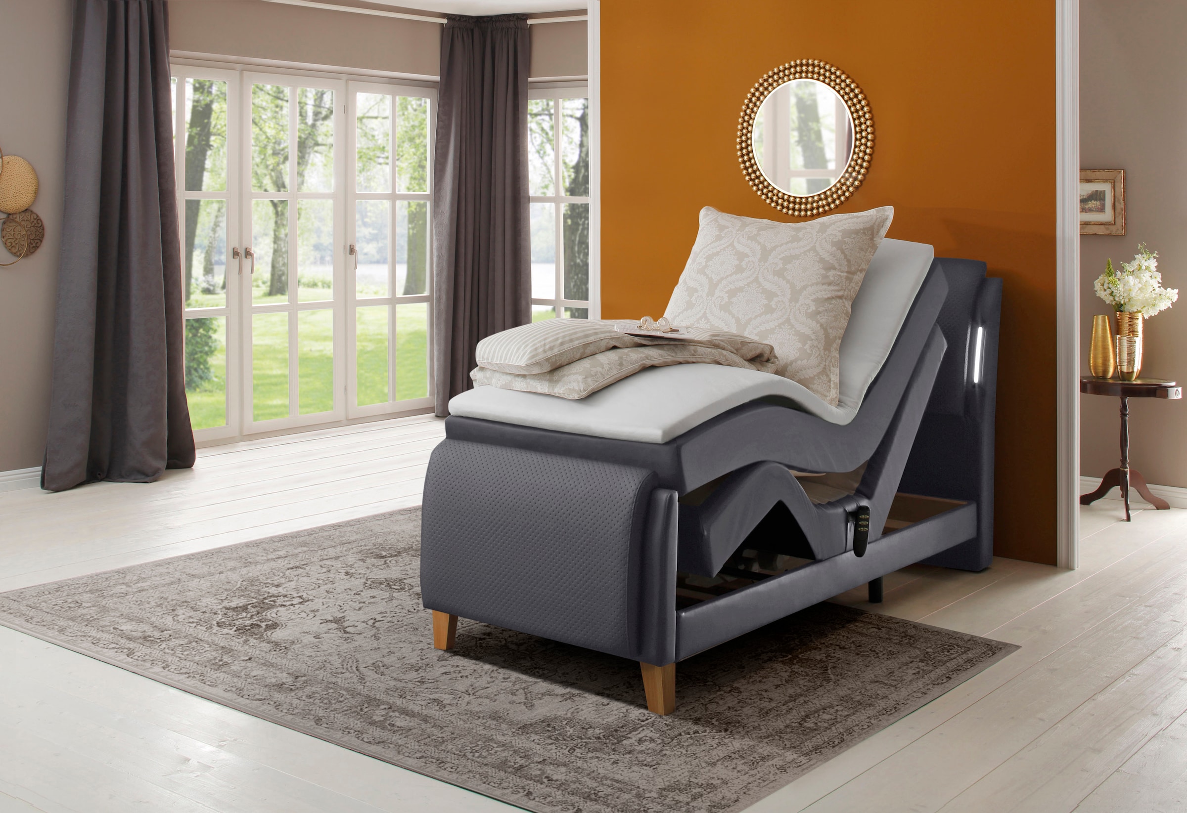 Home affaire Lit boxspring »Messina2« confort d'assise réglable électriquement
