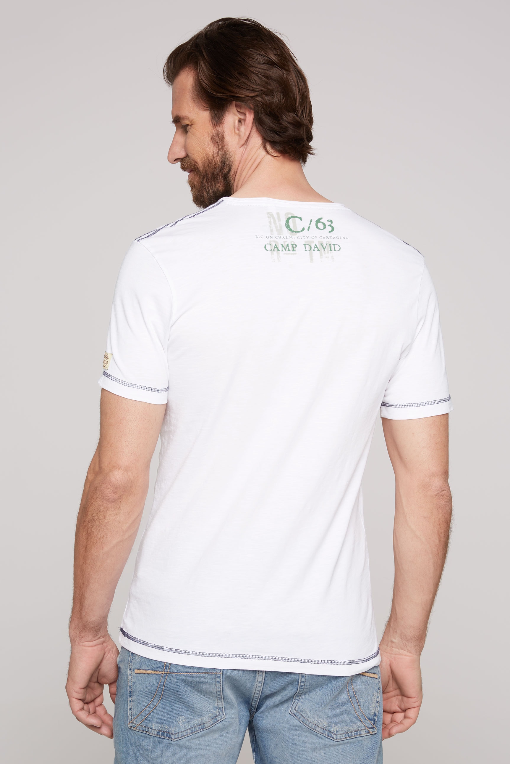 CAMP DAVID T-Shirt, mit Front- und Backprint