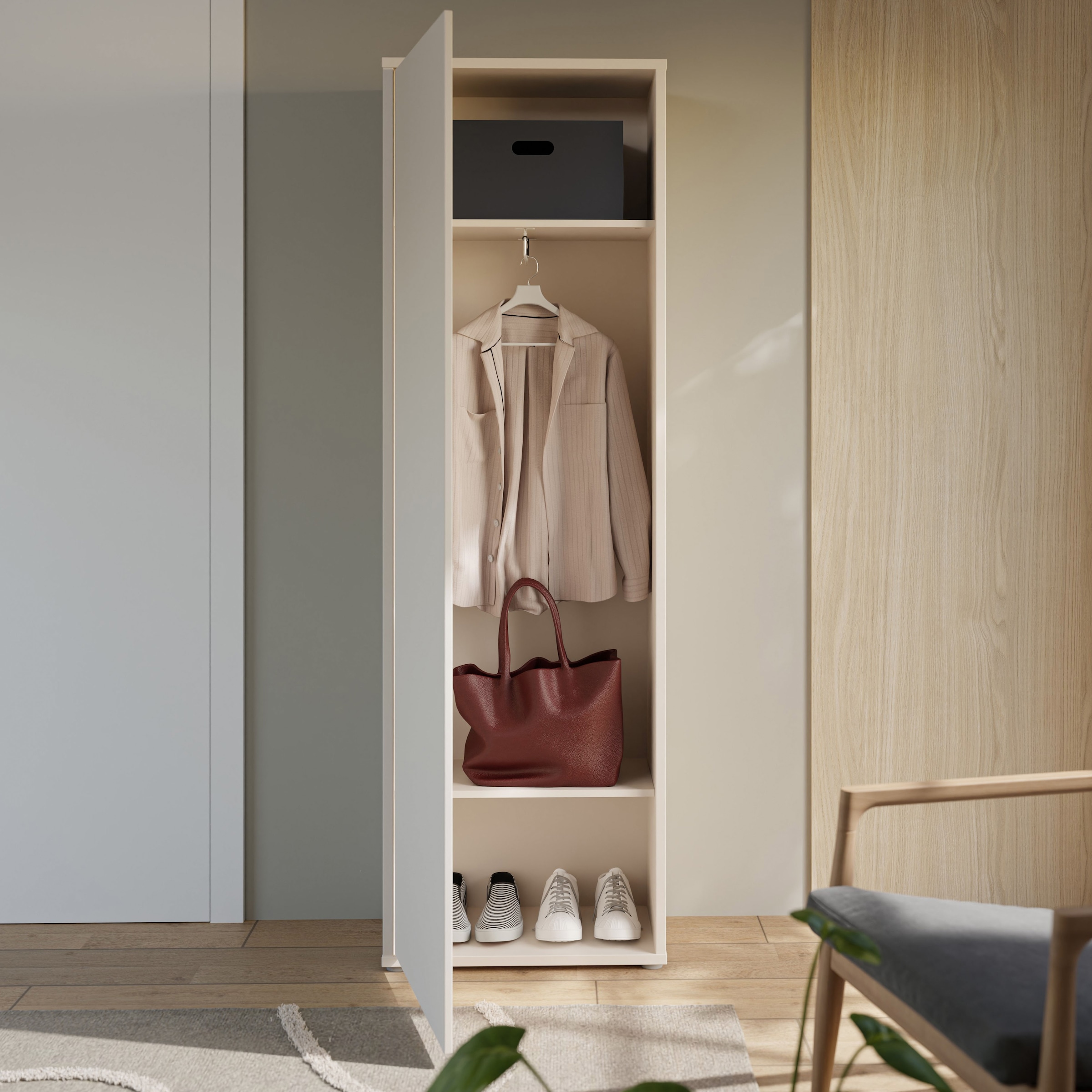 FORTE Armoire vestiaire »Alice Springs« L/H/P 59,8/191,9/34,9 cm Push to open