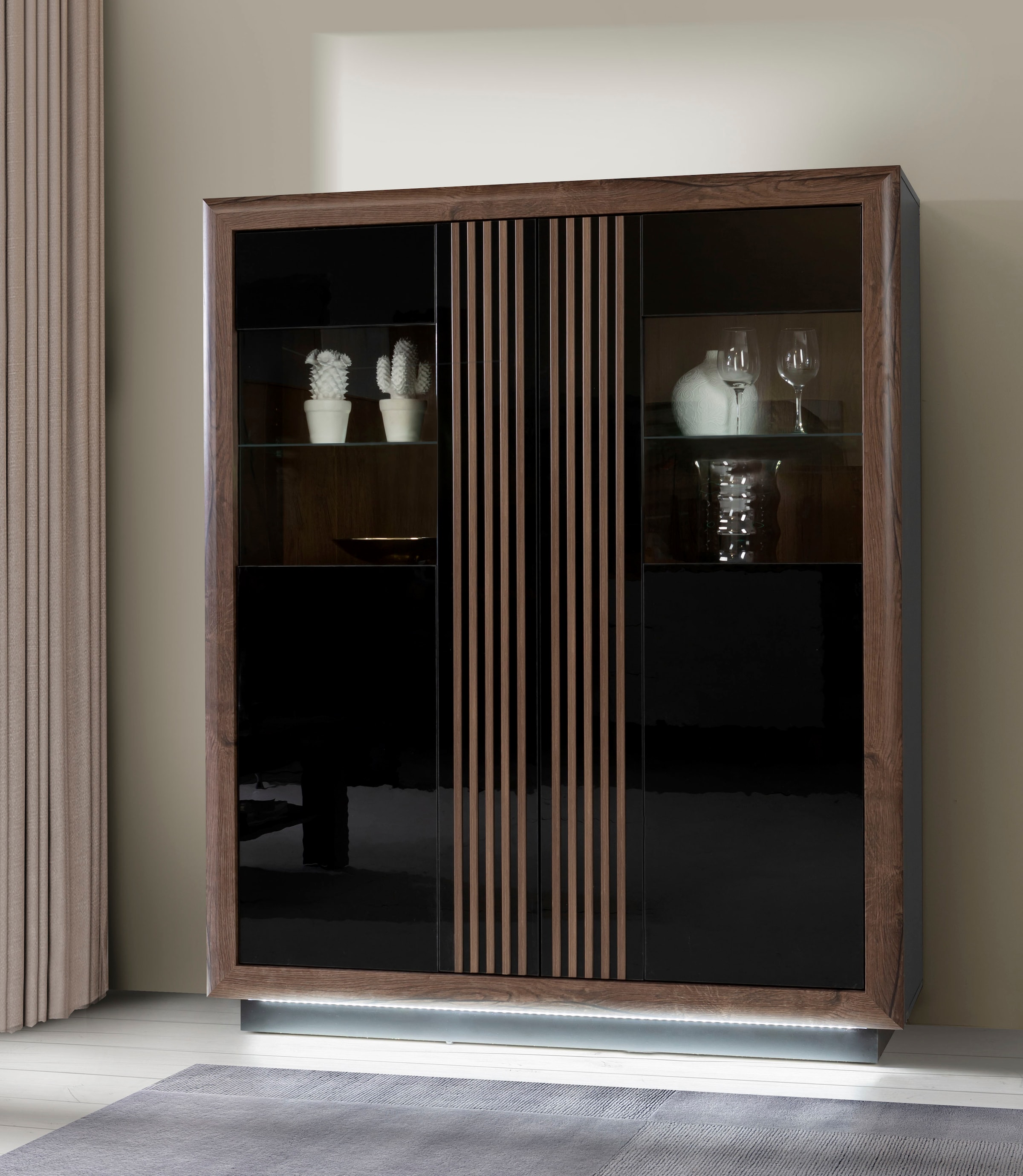 Image of FORTE Highboard "Savona" Höhe 161 cm, inkl. Sockelbeleuchtung
