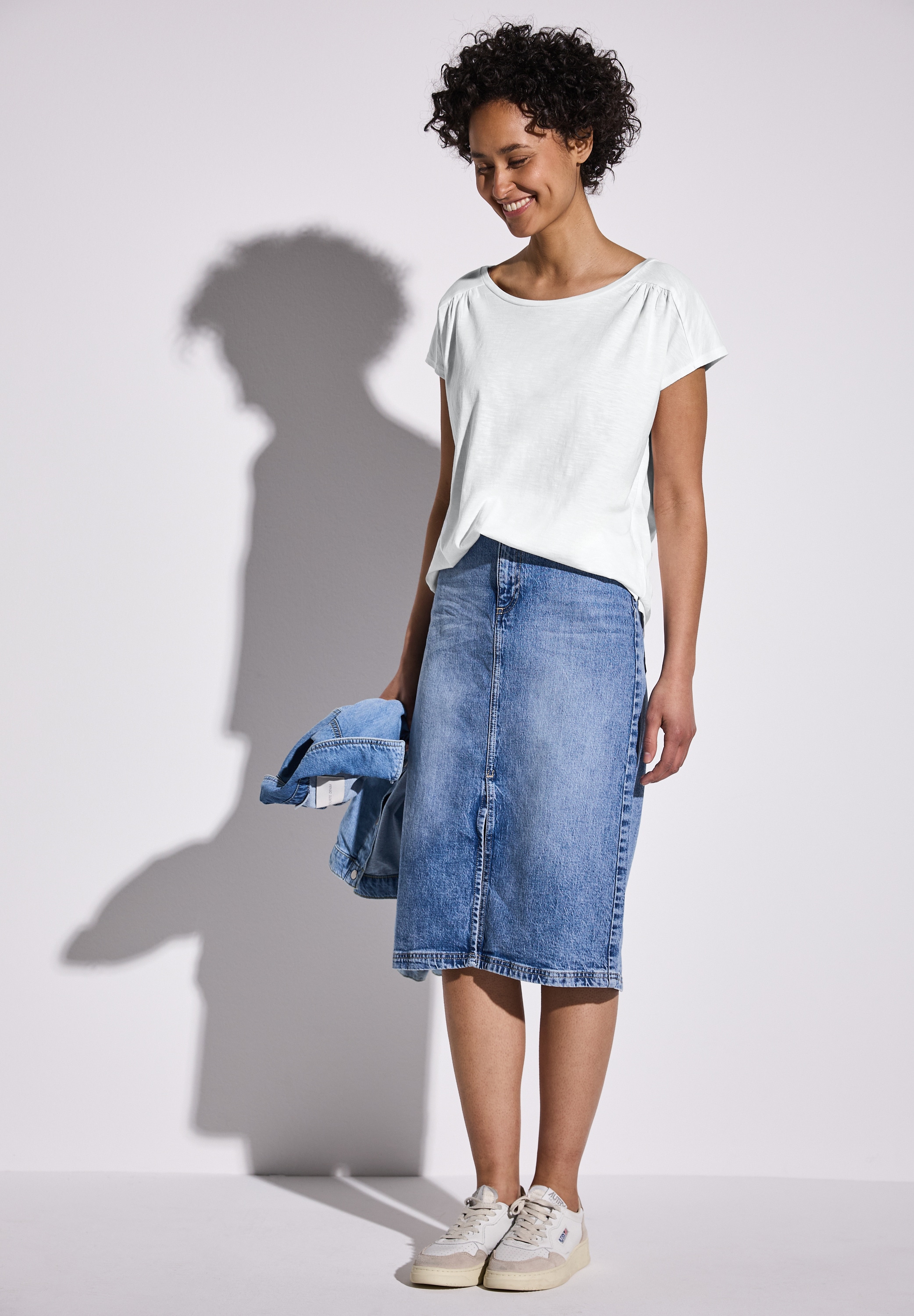 STREET ONE Shirttop, mit Raffung an der Schulter