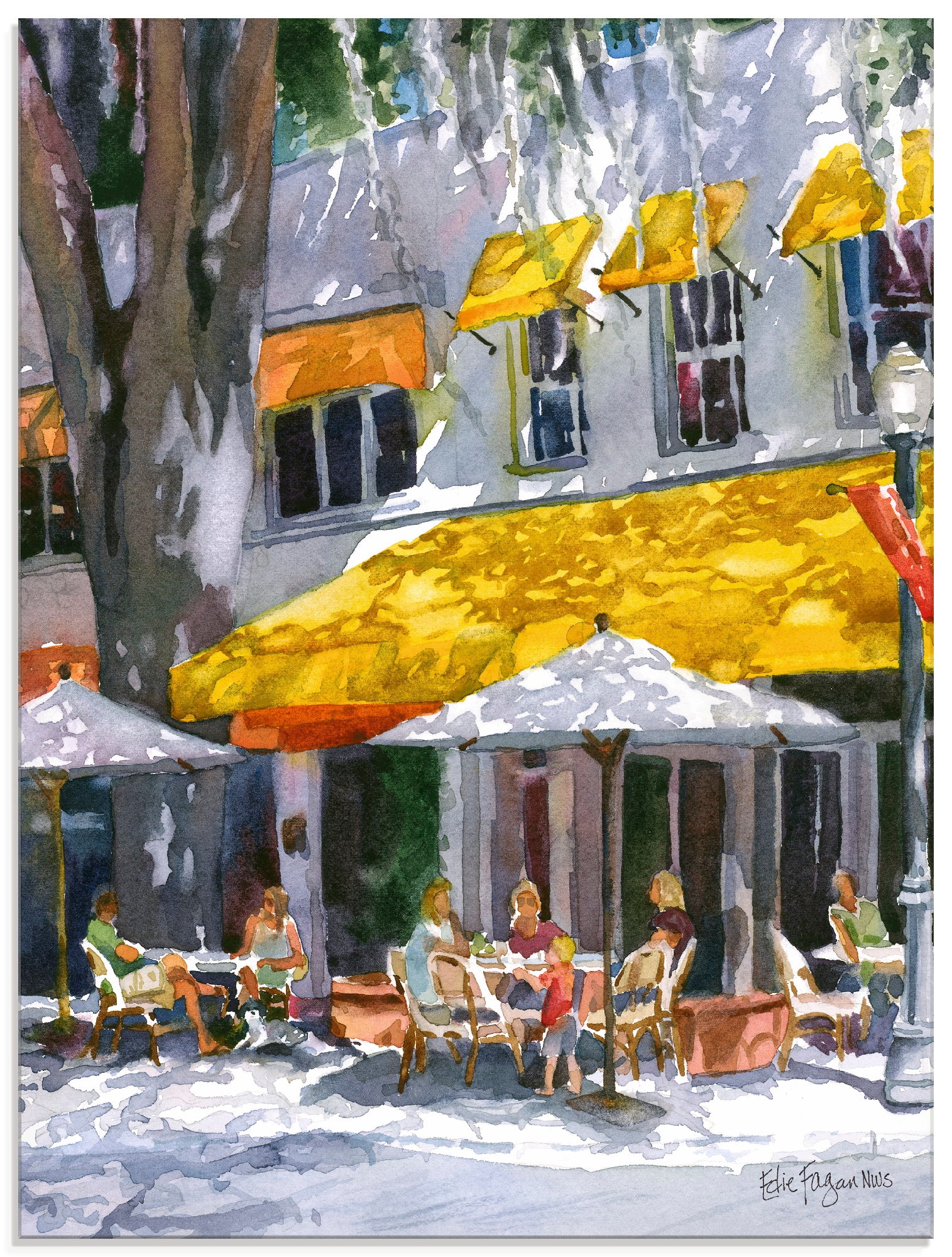 Glasbild »Aprilabend«, Restaurant & Cafés, (1 St.), in verschiedenen Grössen
