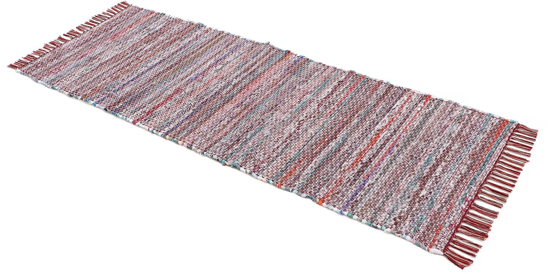 carpetfine Teppich »Kelim Chindi, Wendeteppich«, rechteckig, handgewebt, Fleckerlteppich mit Fransen, auch vielen in Läufergrössen
