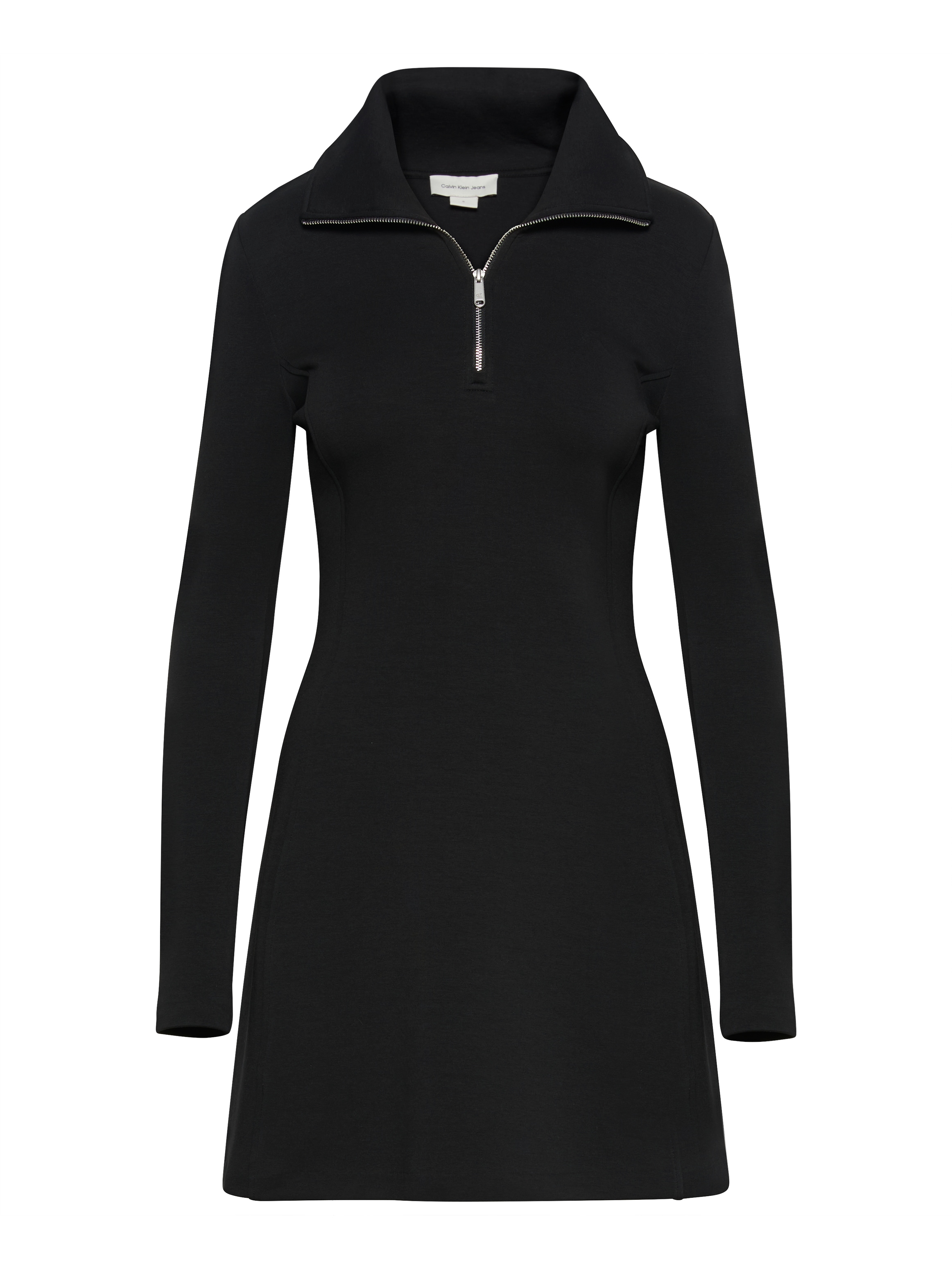 Calvin Klein Jeans Jerseykleid Kragen mit Reissverschluss, eng anliegendes, ausgestelltes Design