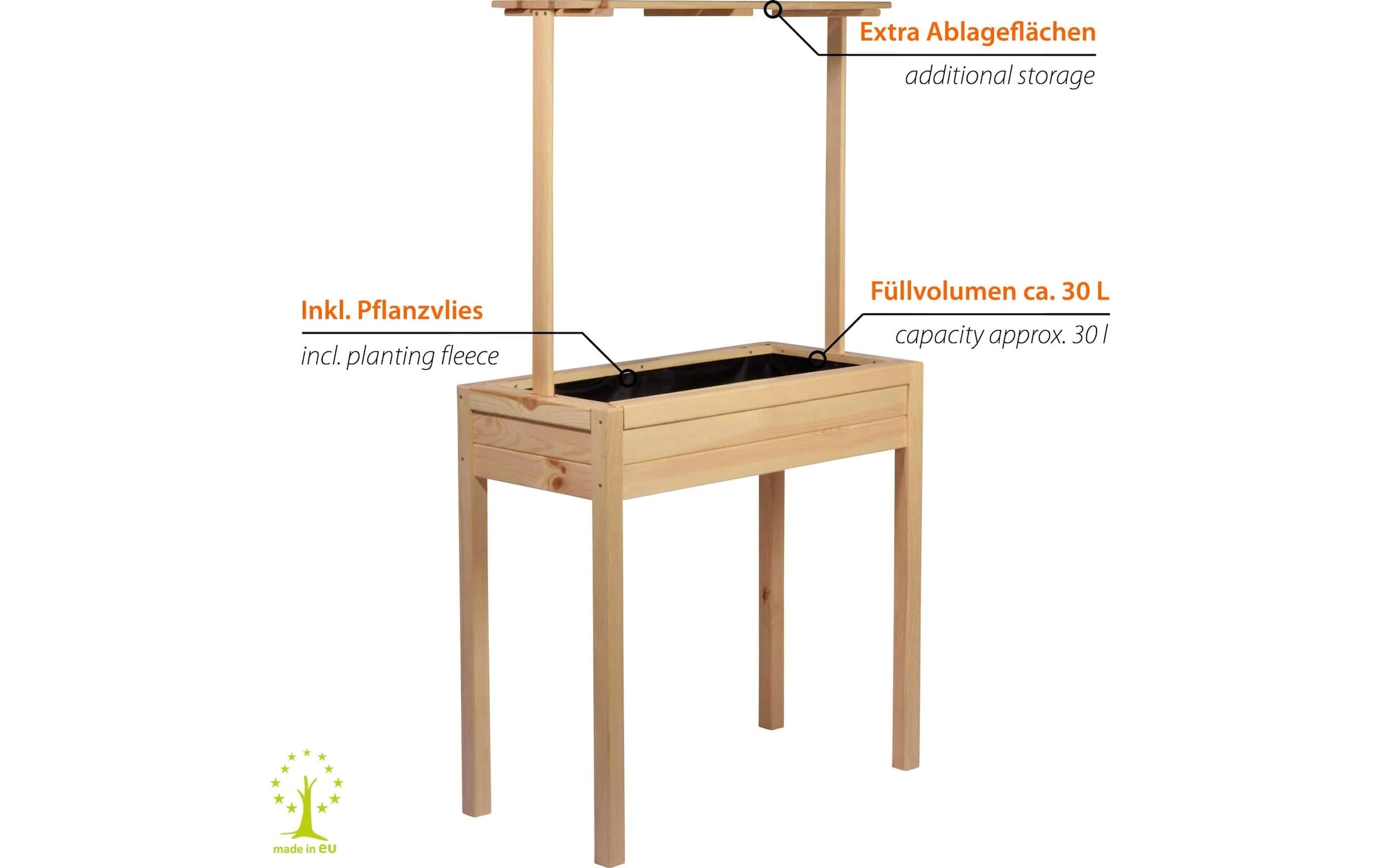 dobar Hochbeet »Florenz mit erhöhter Ablage«