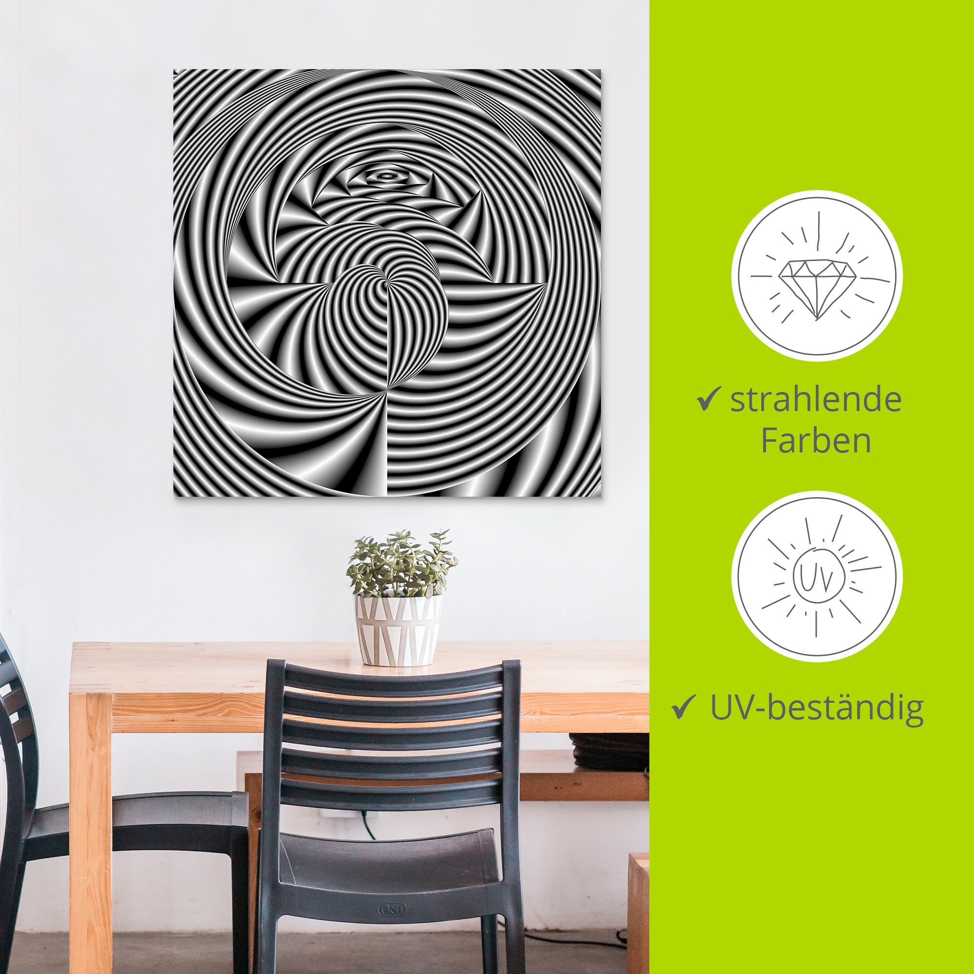 Artland Alu-Dibond-Druck »CNC monochrom«, Muster, (1 St.), für Innen- und Aussenbereich geeignet, Outdoorbild