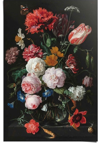 Poster »Poster Stillleben mit Blumenvase Jan Davidsz de Heem«, Vasen, (1 St.)