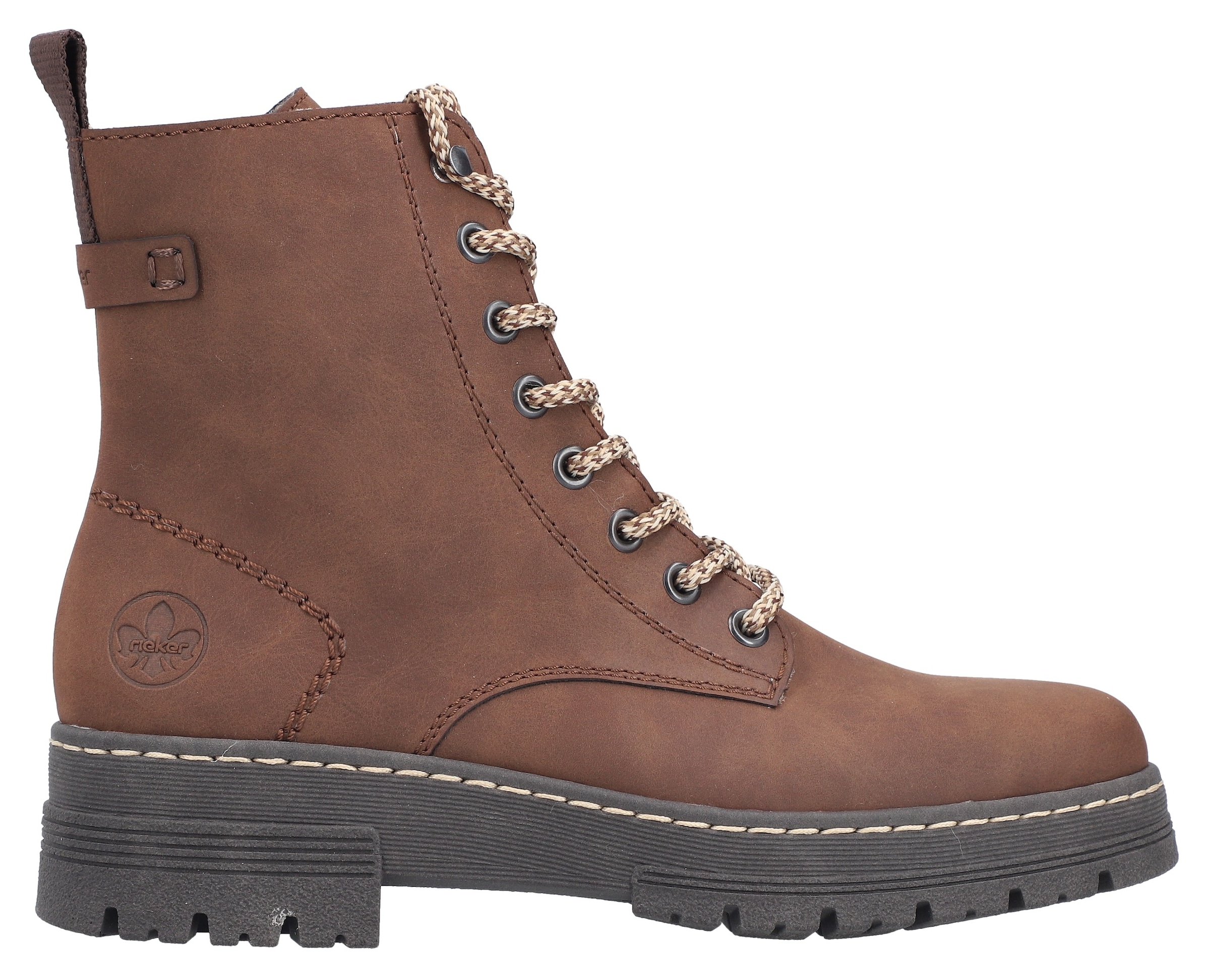 Rieker Schnürstiefelette  Schnürboots, Plateauboots, Profilsohle, mit Innenreissverschluss