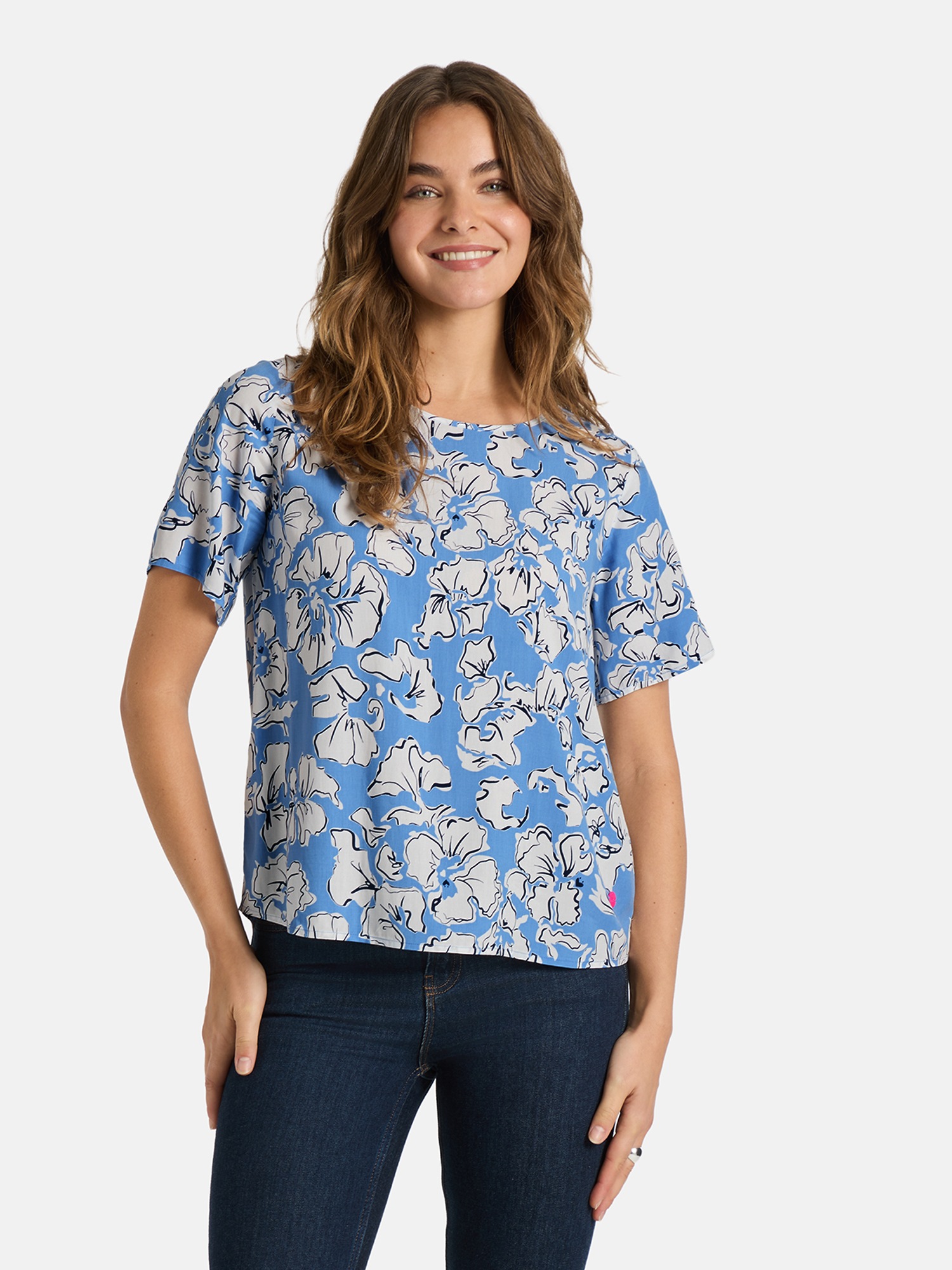 Image of Lieblingsstück Shirtbluse "ReneeL" mit Allover-Print, Rundhalsform