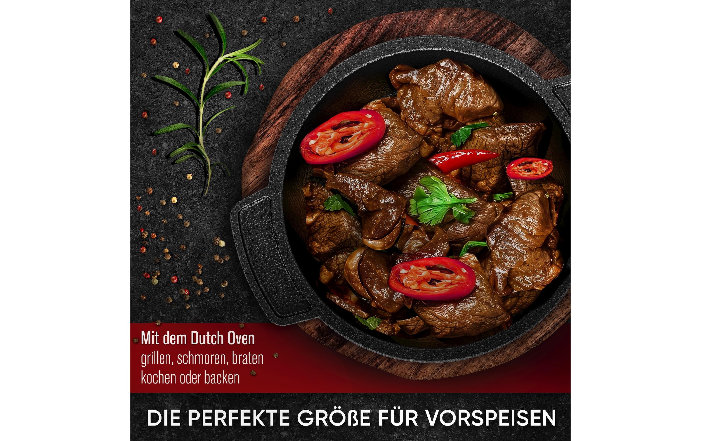   Marmite à barbecue »Gusskoenig Mini Dutch Set 6 Töpfe, Rezeptbuch«