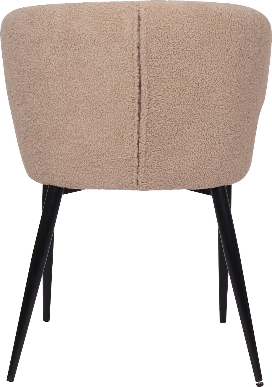 SIT Chaise avec accoudoirs »Detroit 2er-Set mit Teddyfell & schwarzen Metallbeinen« (Ensemble) 2 cuisRevêtement en fourrure Teddy certifié Öko-Tex et accoudoirs confortables