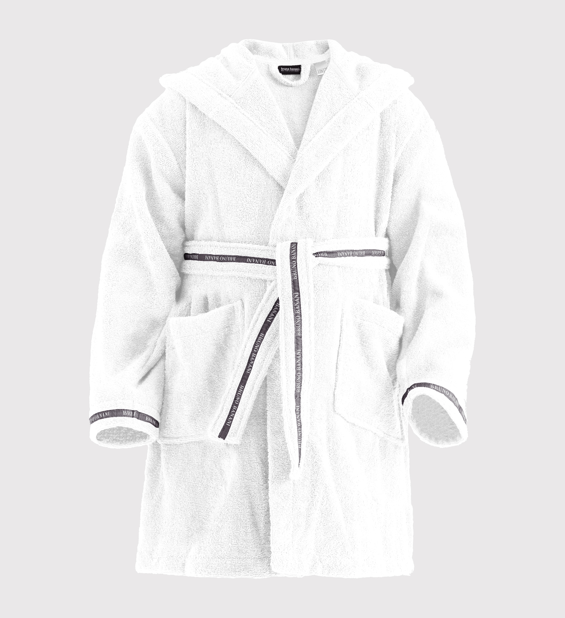 Bruno Banani Peignoir de bain pour enfants »Danny, Ideal für Zuhause, Schwimmbad oder im Urlaub« 1 cuis tlg., mit Logostreifen, aus 100% Baumwolle