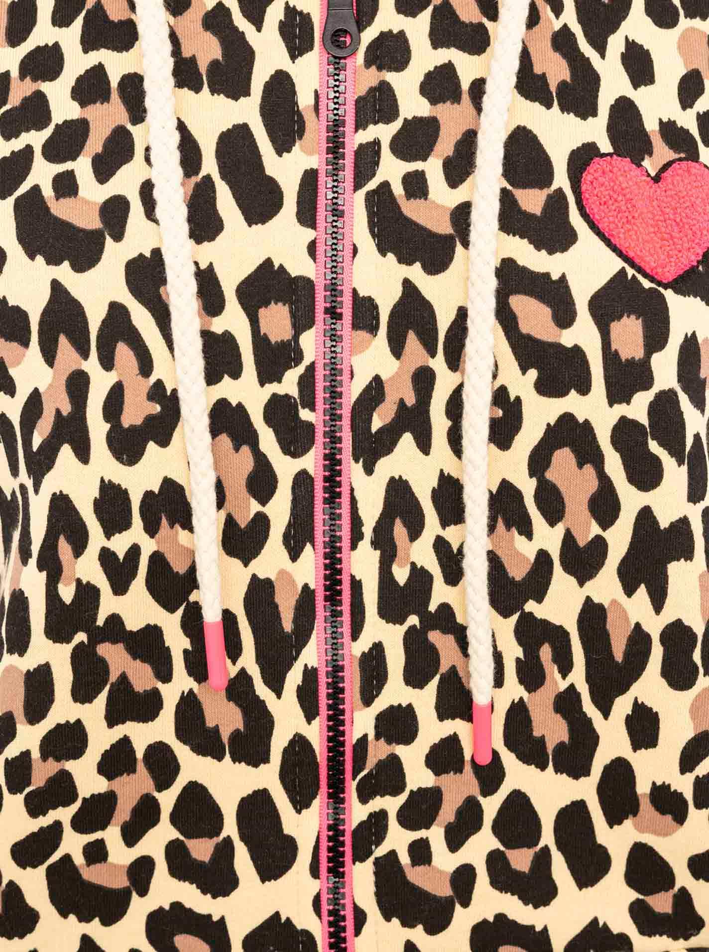Zwillingsherz Kapuzensweatjacke »"Leo AOP"«, Langarm, Fronttaschen, Reissverschluss, Animal-Muster, modisch